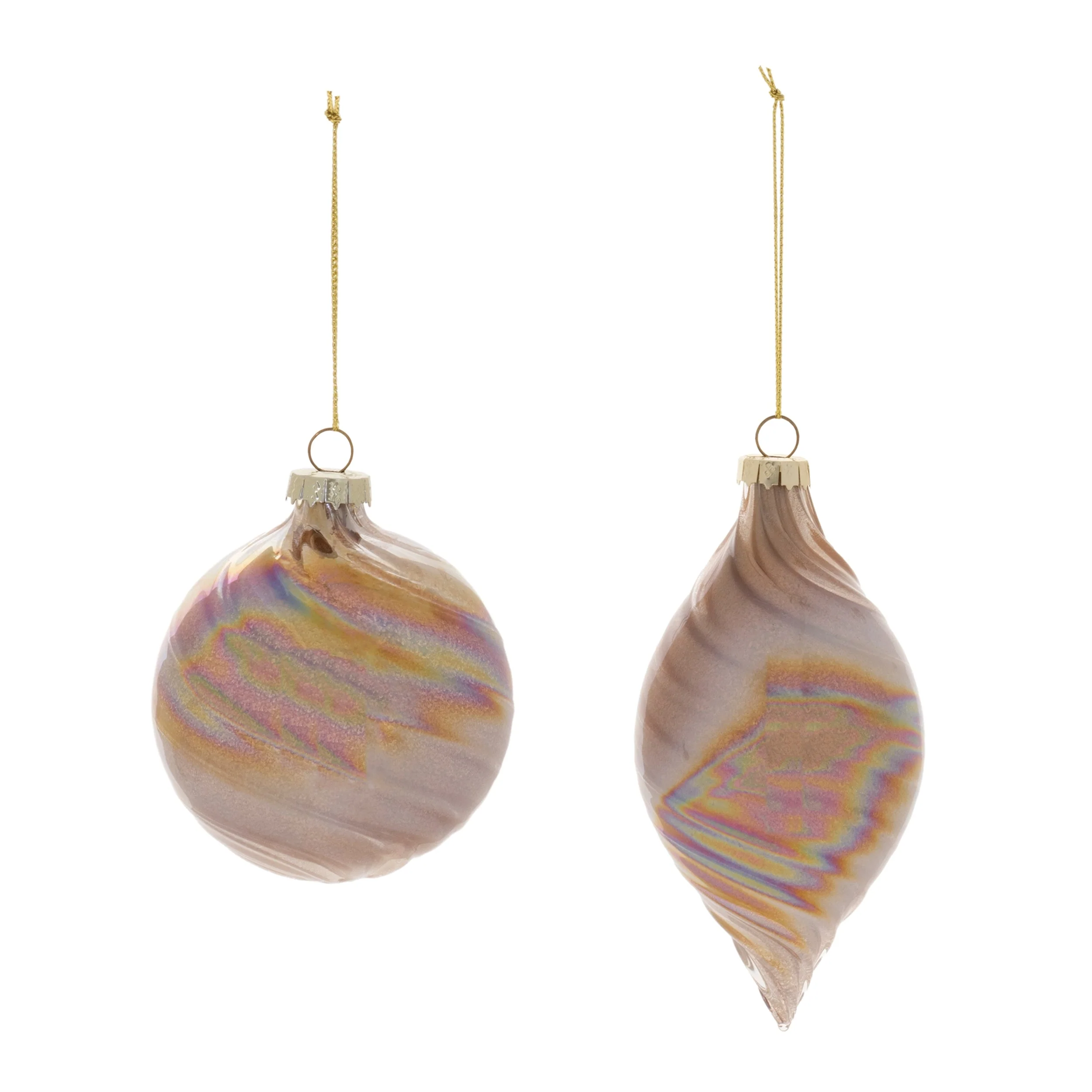 Iridescent Swirl Glass Ornament (Set of 12) - Image 8