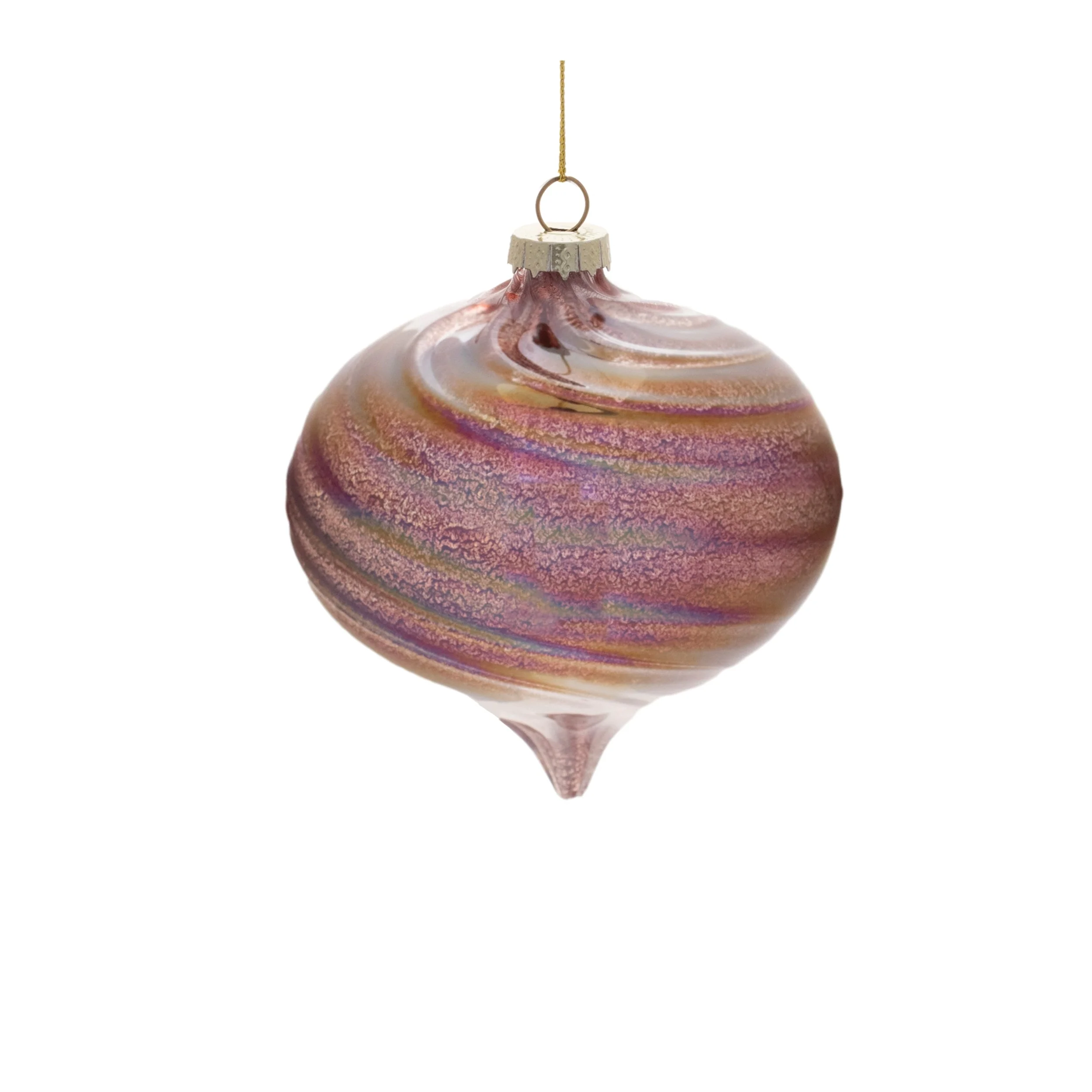 Iridescent Swirl Glass Ornament (Set of 6) - Image 2