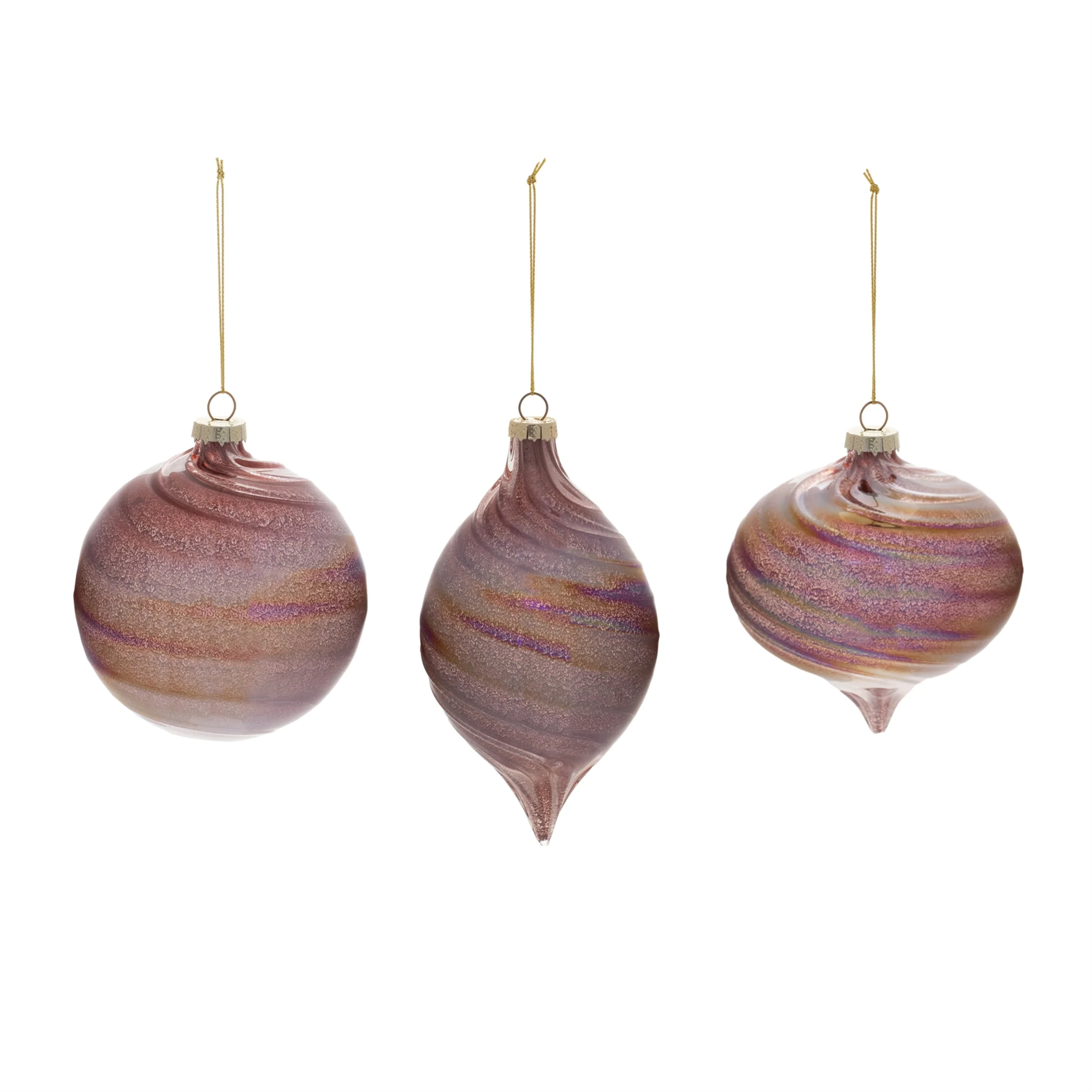 Iridescent Swirl Glass Ornament (Set of 6) - Image 3