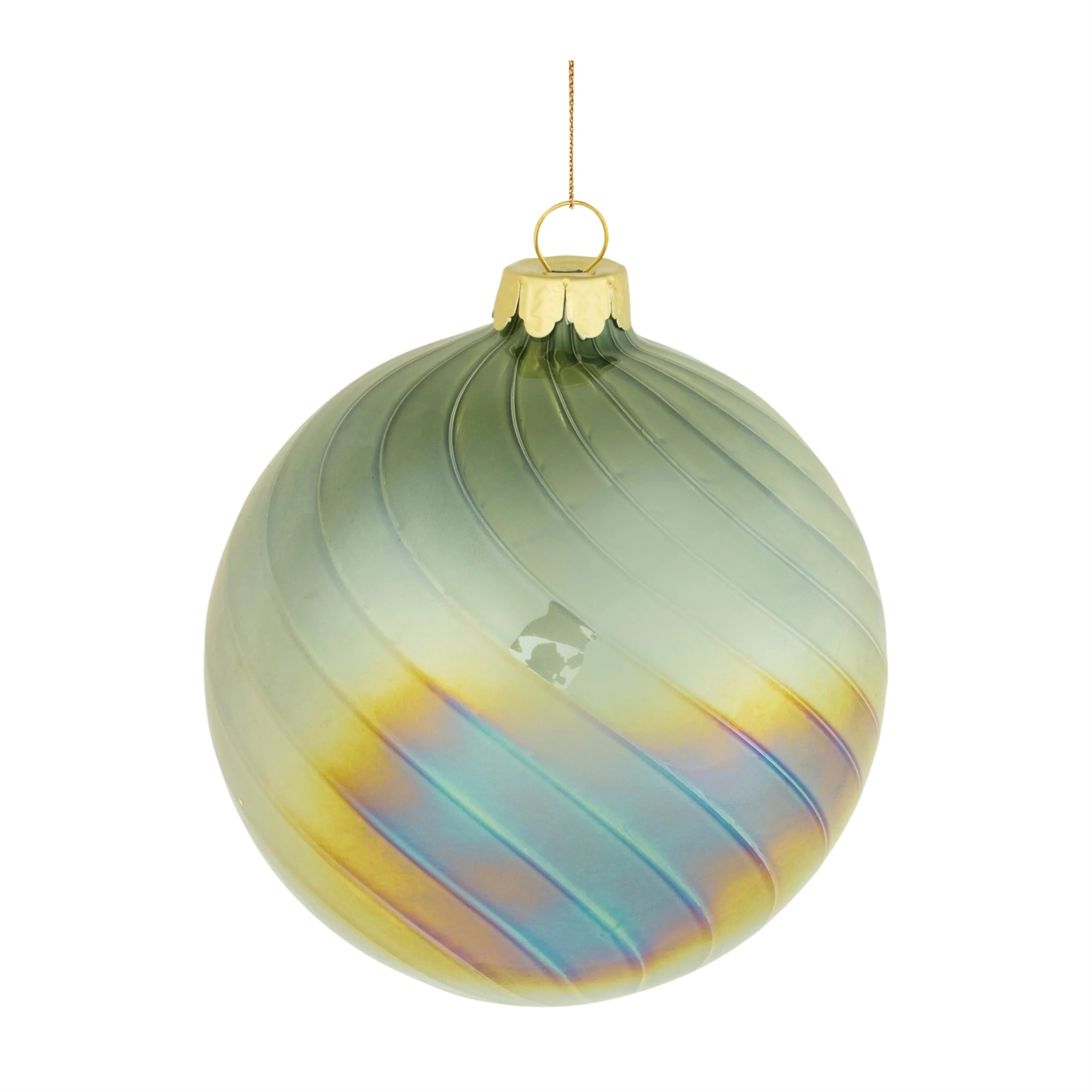 Iridescent Swirled Glass Ornament (Set of 6) - Image 3