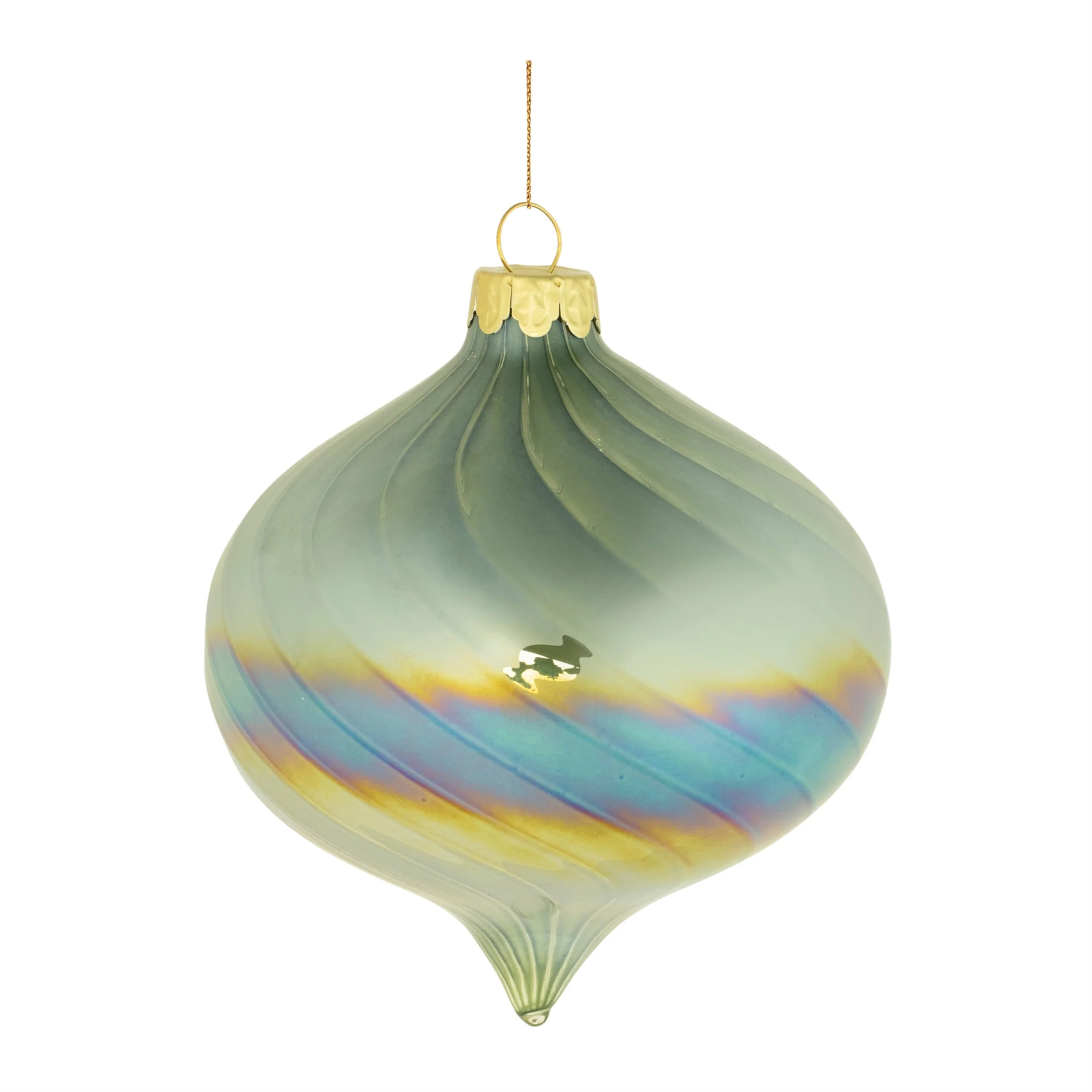 Iridescent Swirled Glass Ornament (Set of 6) - Image 4
