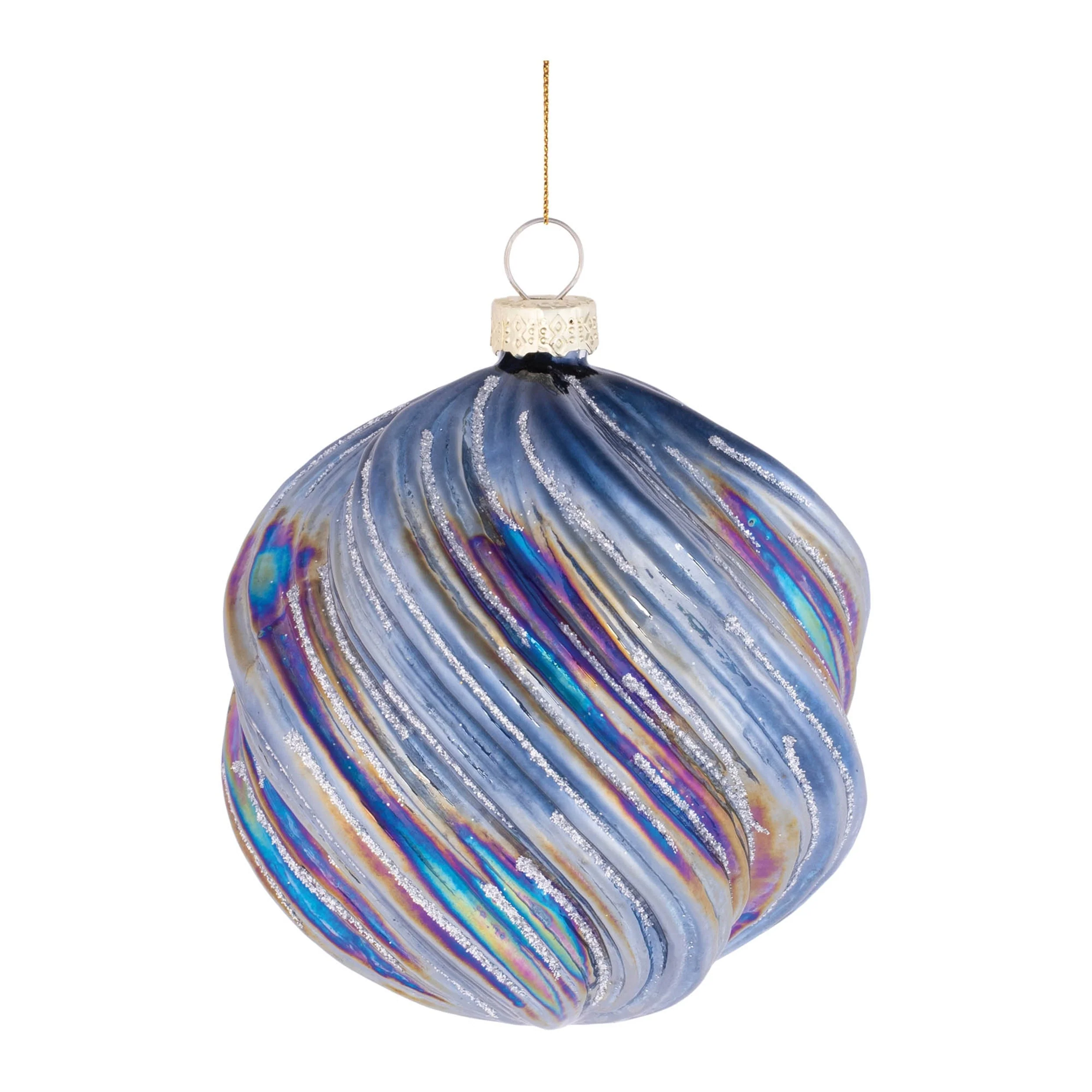 Iridescent Swirled Glass Ornament (Set of 6) - Image 5