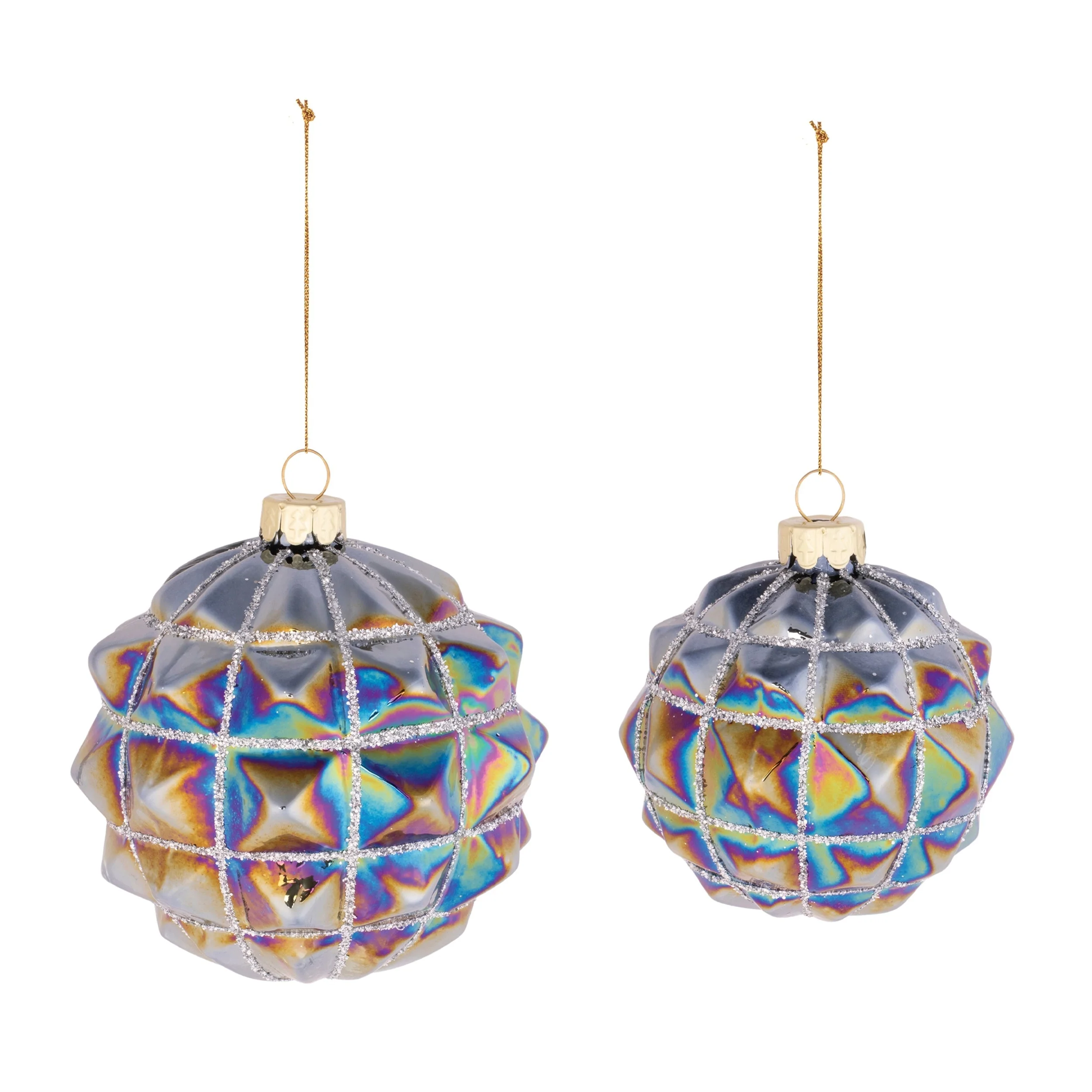 Iridescent Textured Glass Ornament (Set of 6) - Image 2