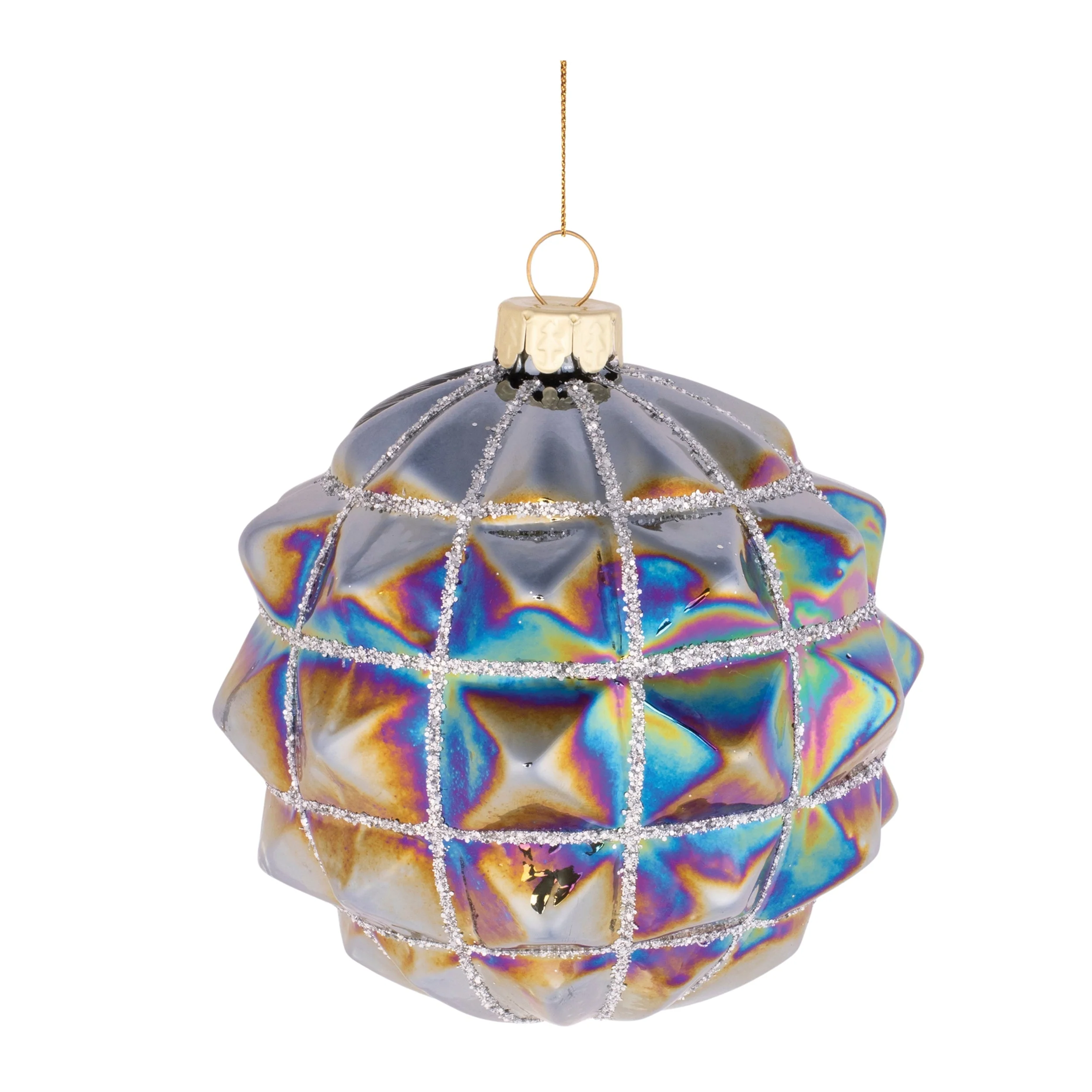 Iridescent Textured Glass Ornament (Set of 6) - Image 3
