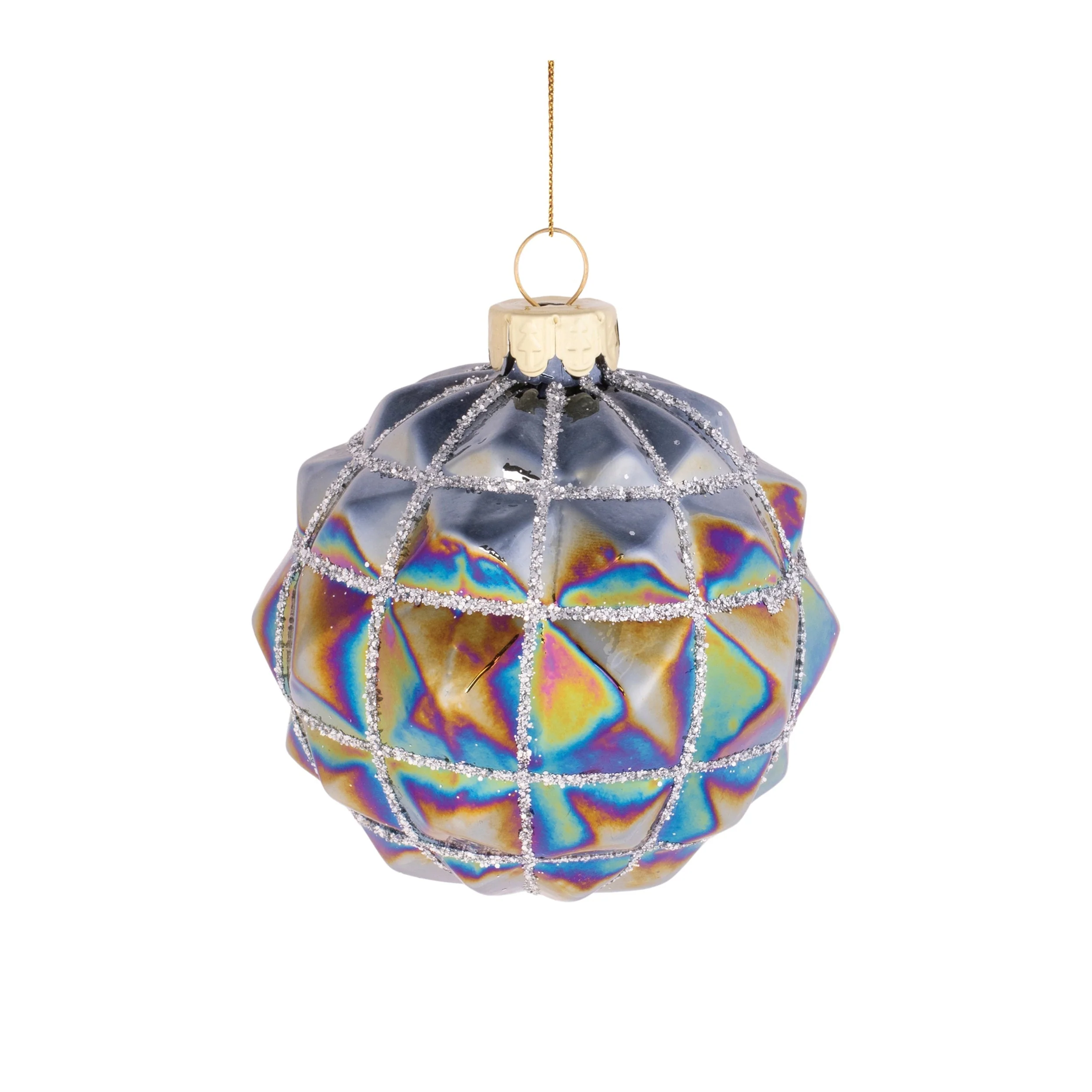 Iridescent Textured Glass Ornament (Set of 6) - Image 4