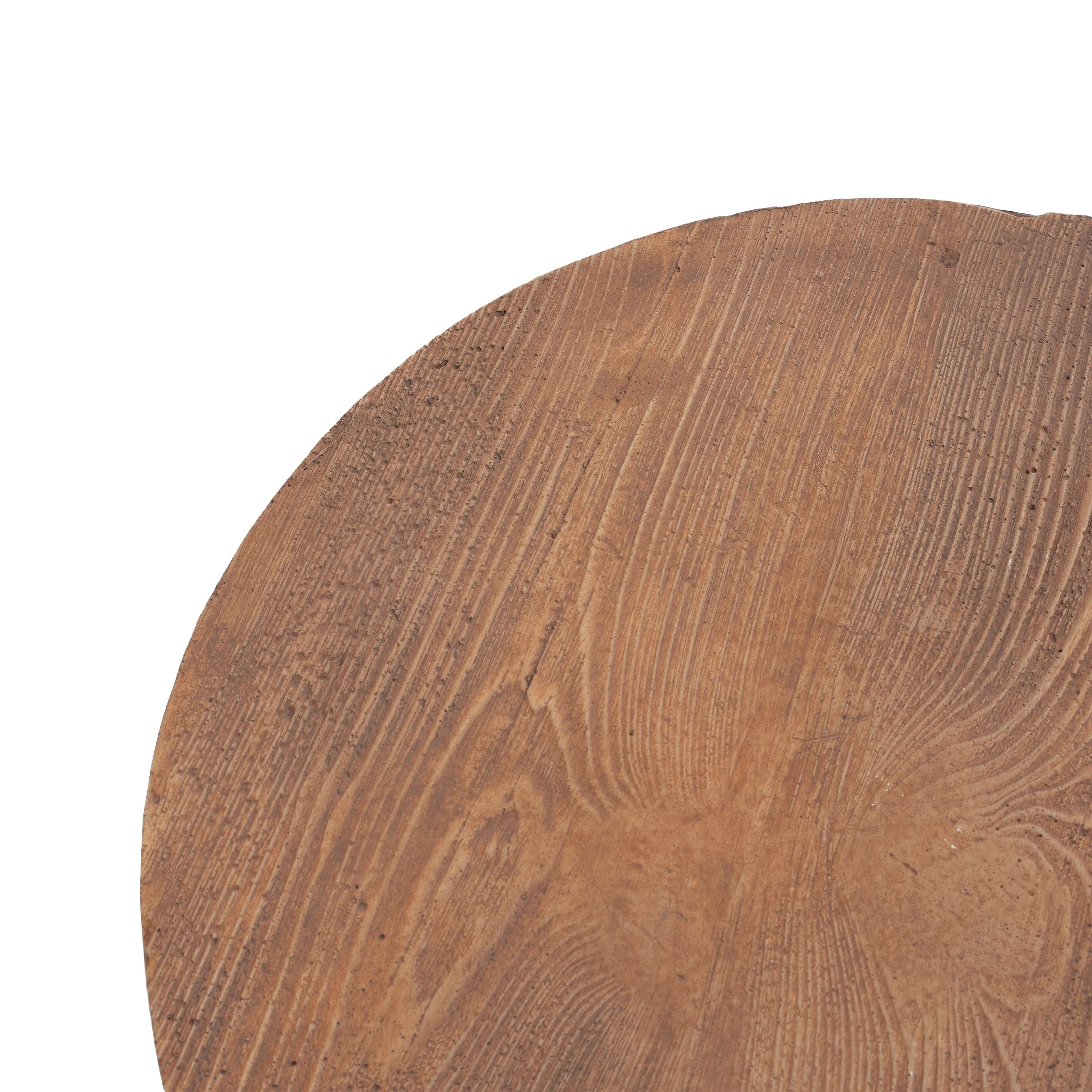 Iris Outdoor Patio Three-Legged Wood-Grain Side Table - Image 13
