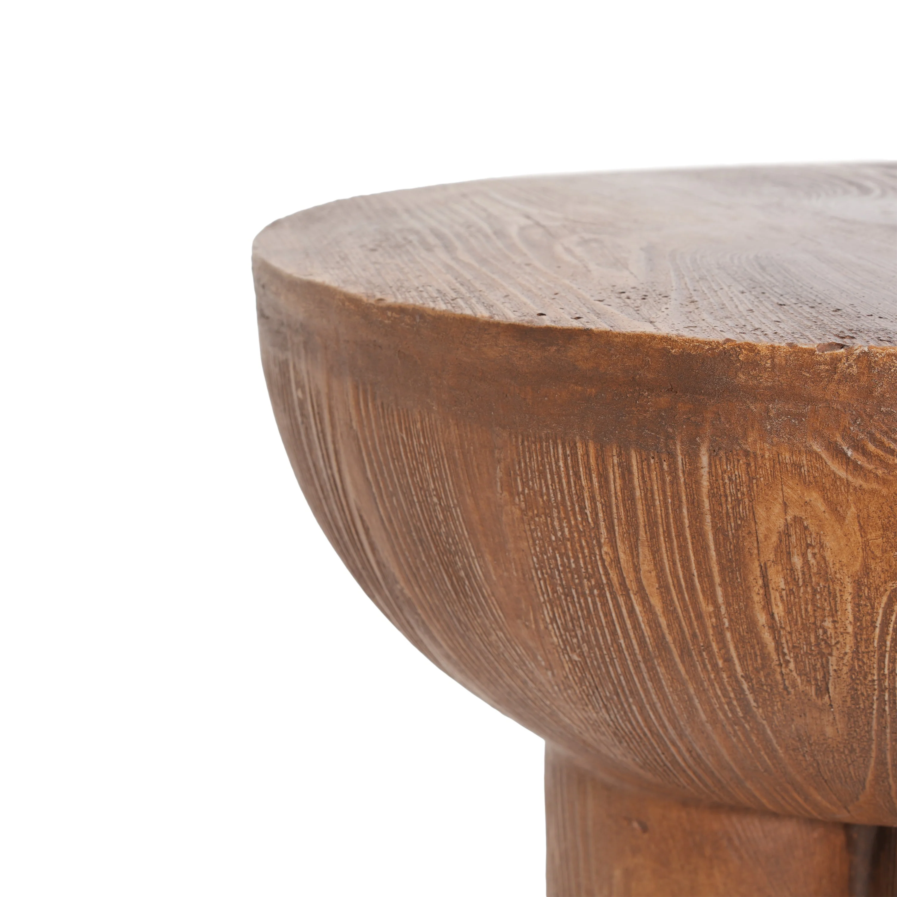 Iris Outdoor Patio Three-Legged Wood-Grain Side Table - Image 14