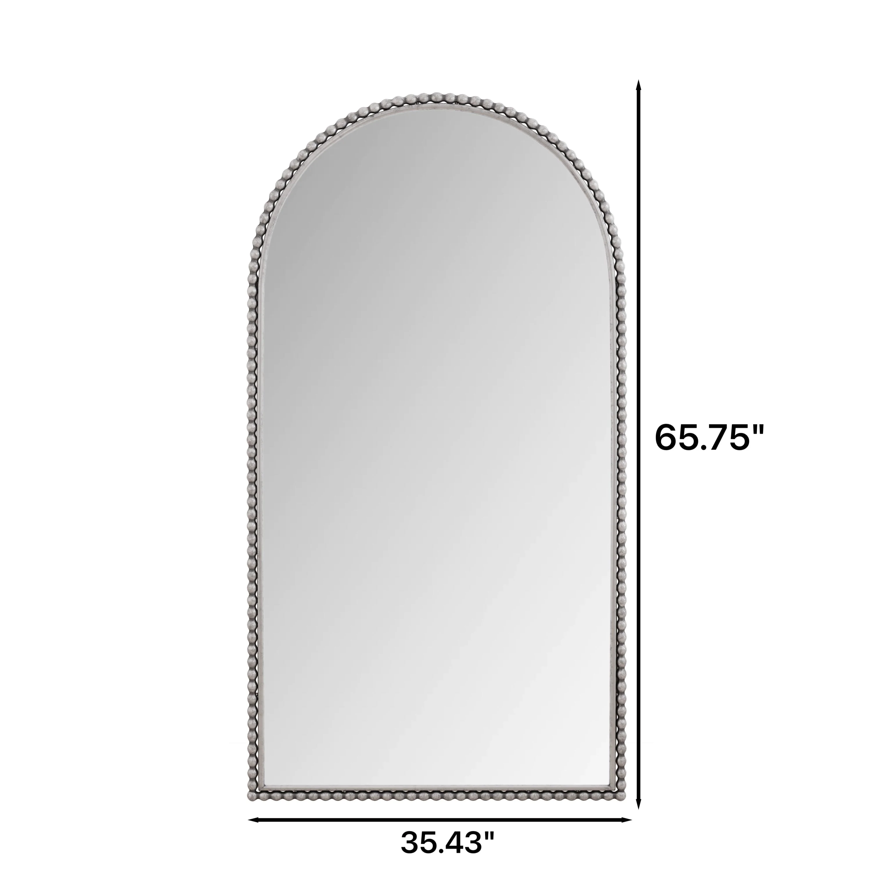 Iron Arch Retro Full Length Mirror with Supporting Feet in Silver - Image 3