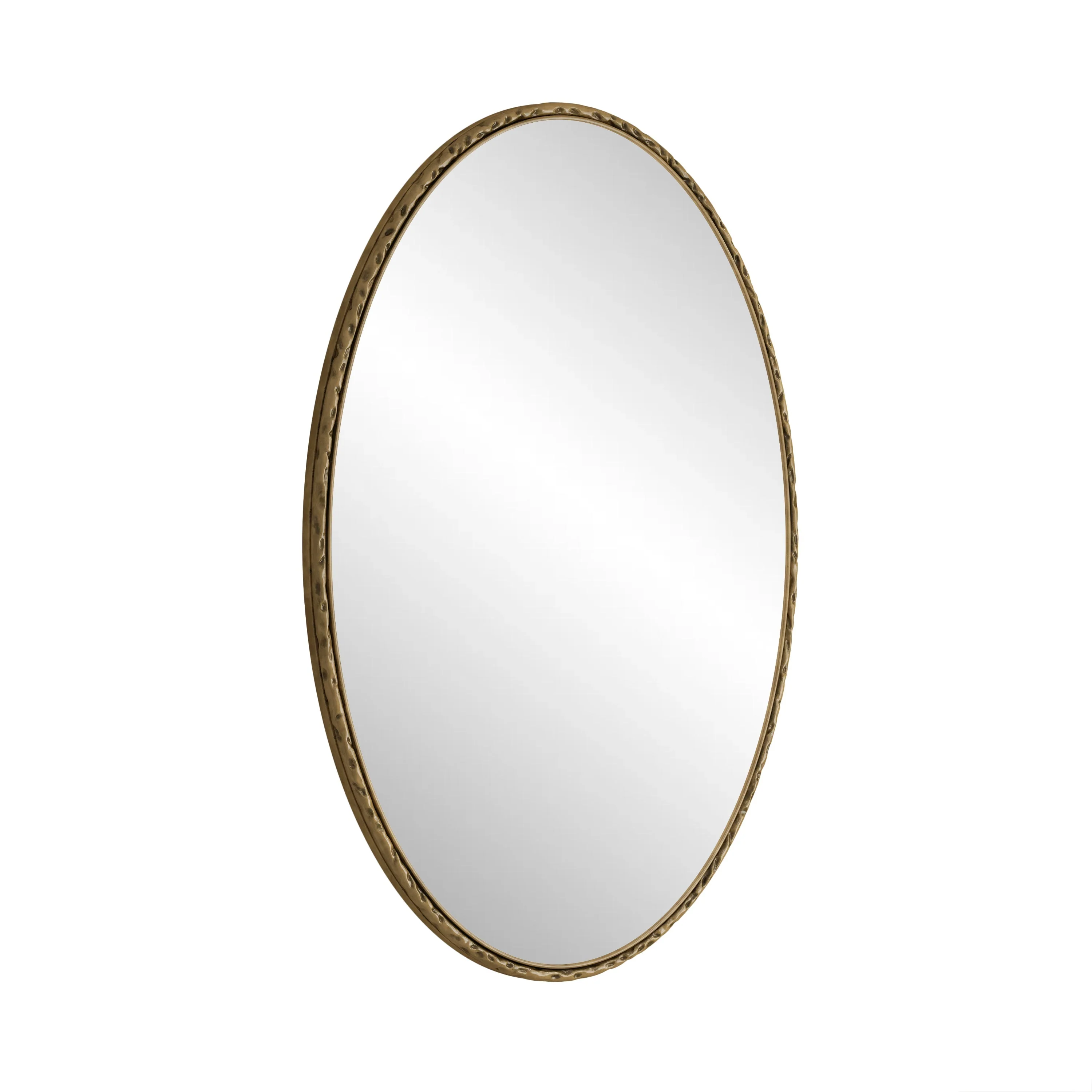Iron Art Oval Retro Mirror in Gold with Antique Effect - Image 6