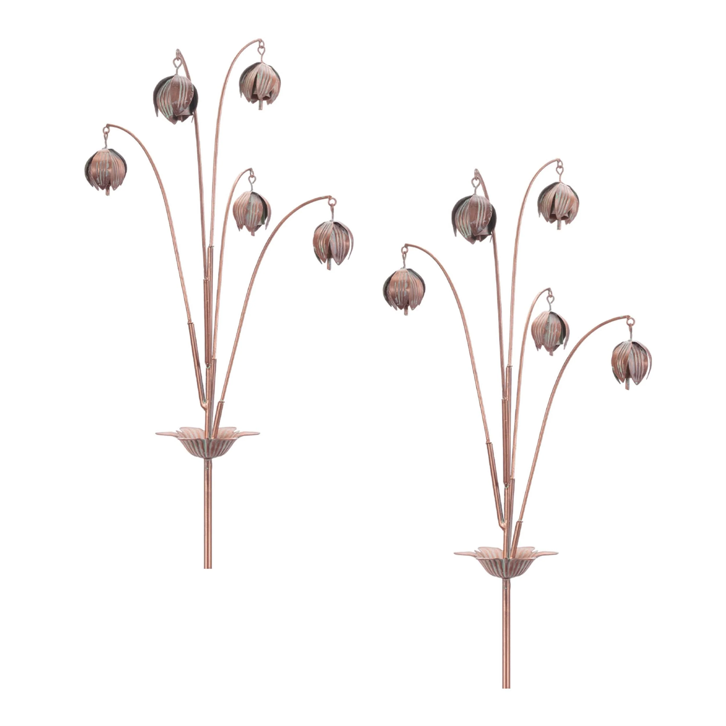 Iron Floral Spray Garden Stake (Set of 2)