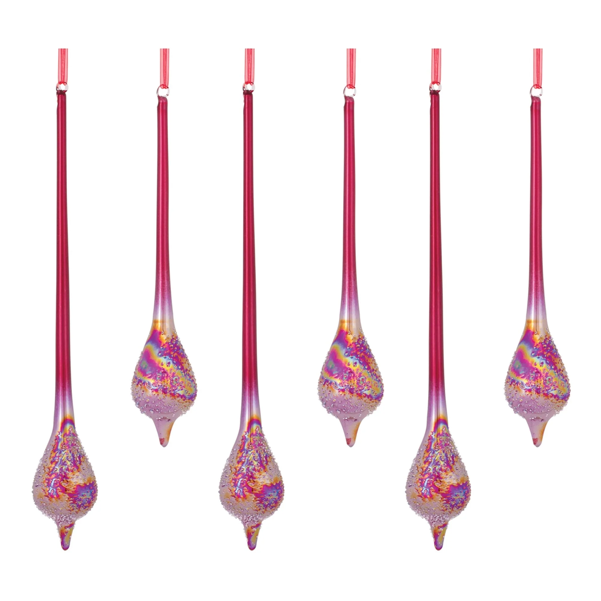 Irredescent Glass Drop Ornament (Set of 6) - Image 5