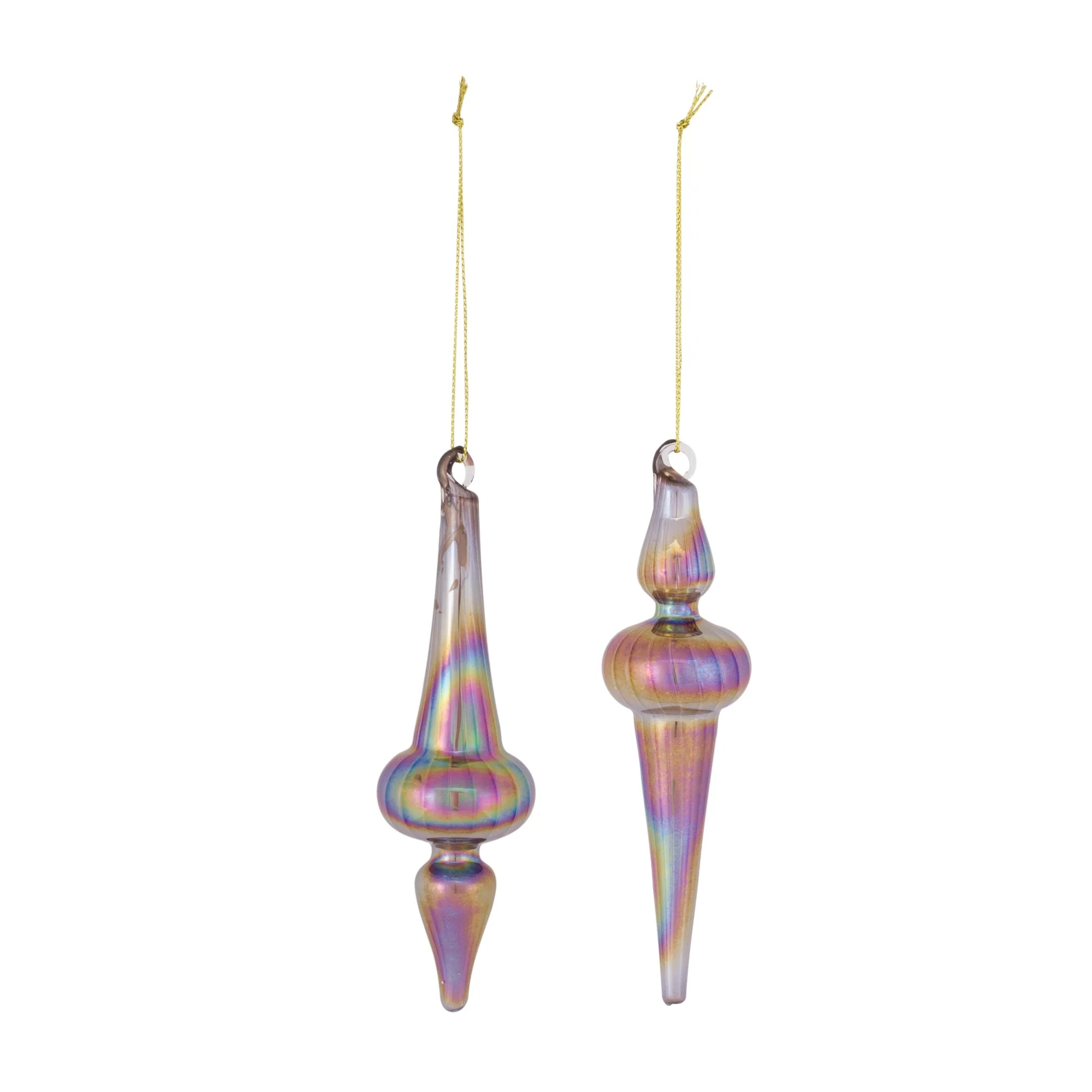Irredescent Glass Finial Drop Ornament (Set of 12) - Image 2