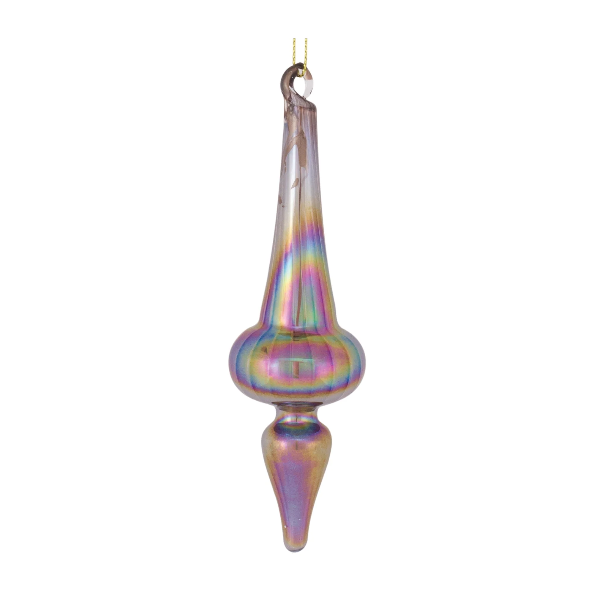 Irredescent Glass Finial Drop Ornament (Set of 12) - Image 3