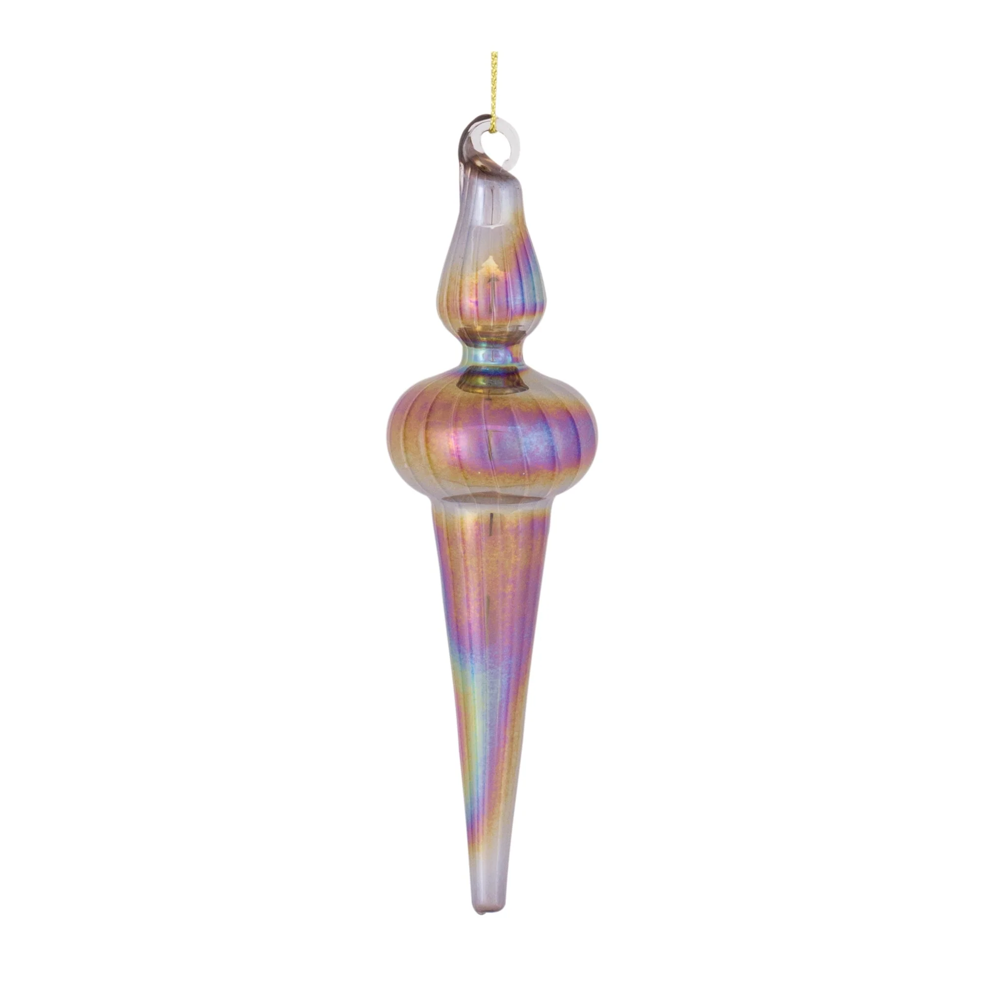 Irredescent Glass Finial Drop Ornament (Set of 12) - Image 4