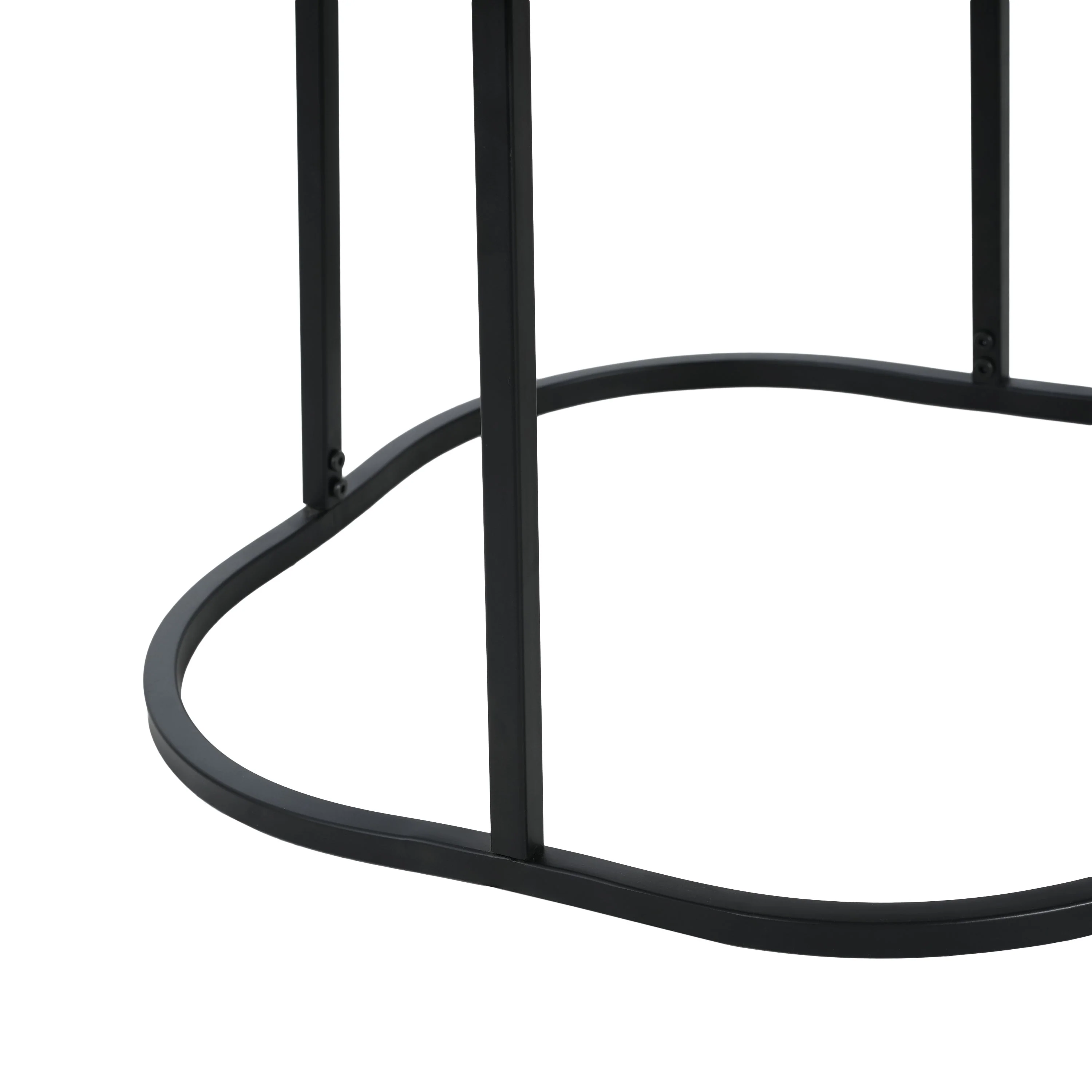 Irregular Coffee Table, 27" Modern MGO Top with Natural Wood & Black Metal Base - Image 10