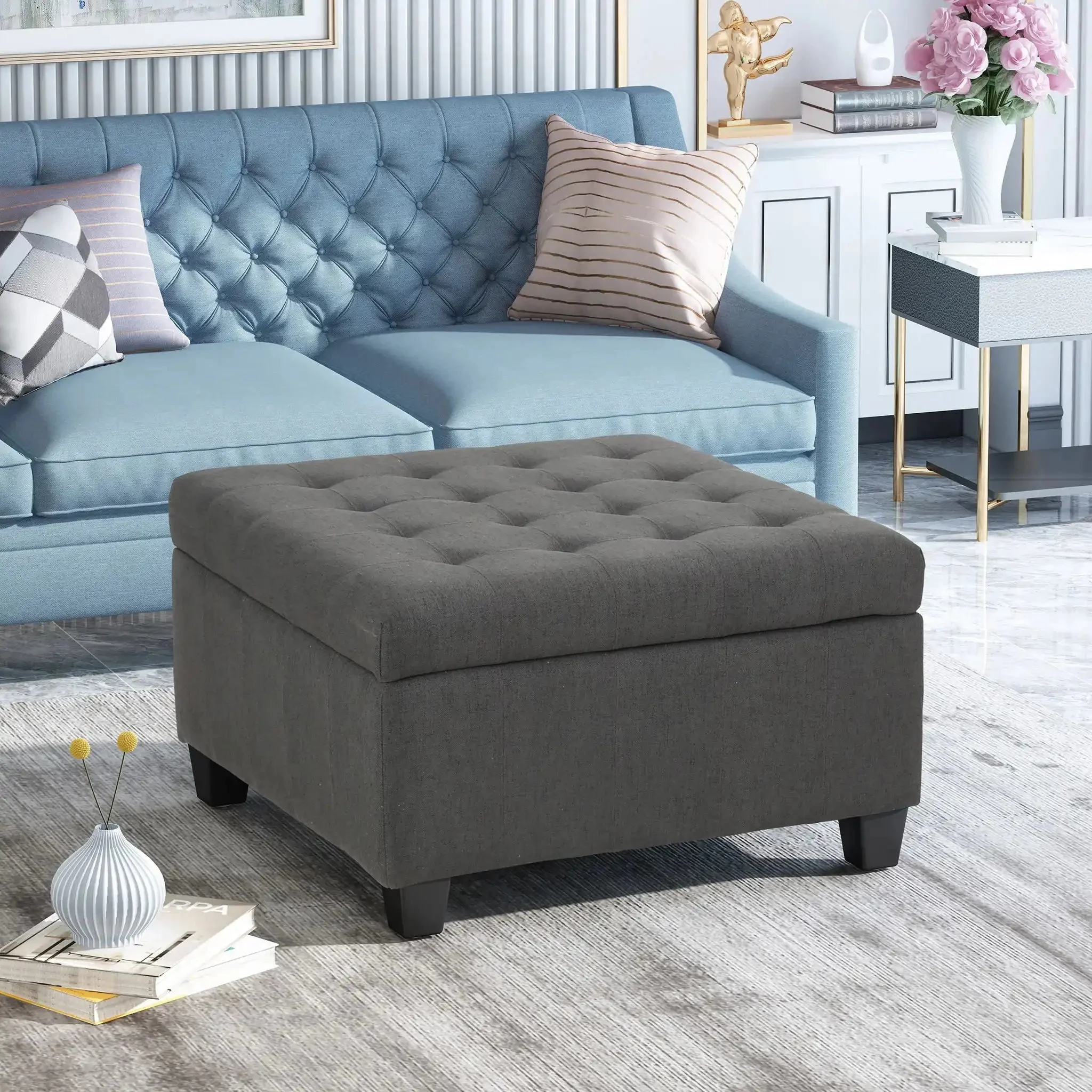 Isabella - Contemporary Ottoman With Storage - Image 11