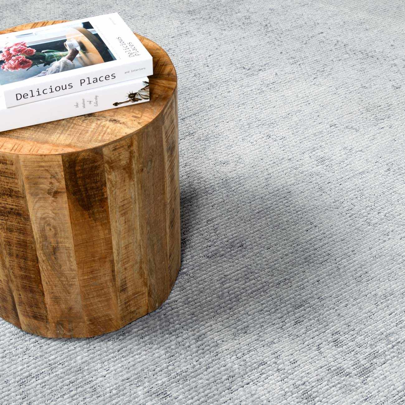 Isako Blue & Gray Solid Washable Area Rug - Clearance - Image 11