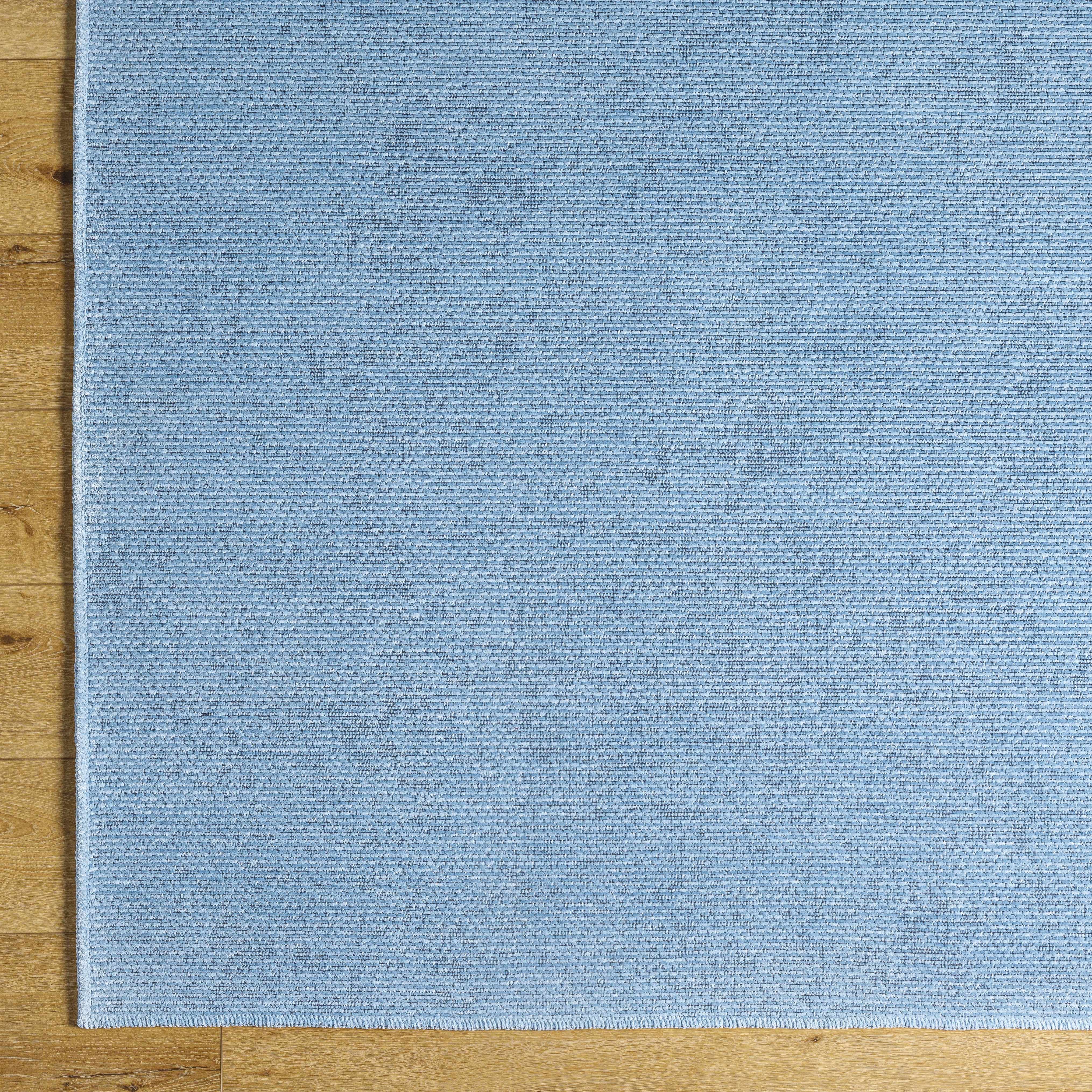 Isako Blue Solid Washable Area Rug - Clearance - Image 5