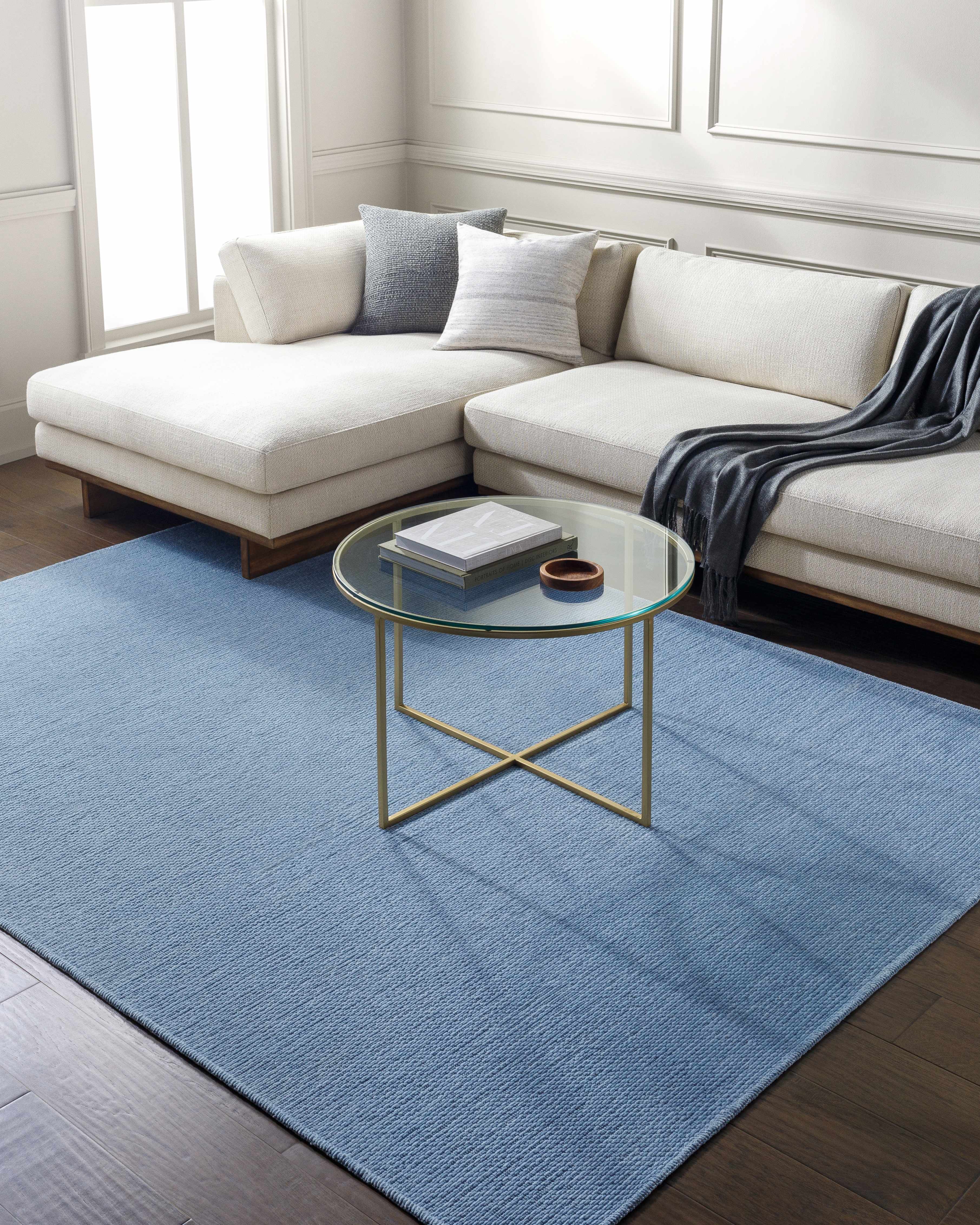 Isako Blue Solid Washable Area Rug - Clearance - Image 8