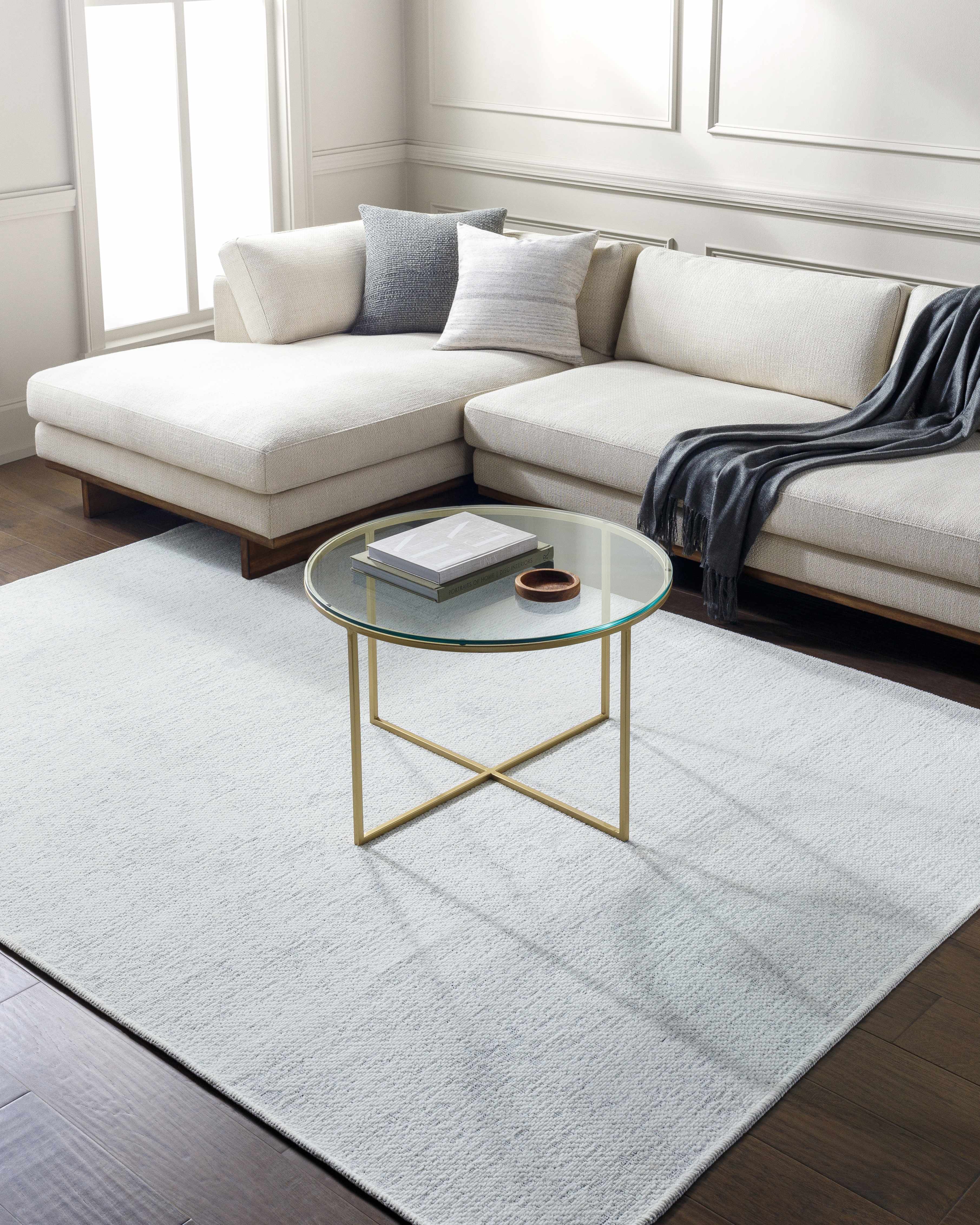 Isako Cream & Gray Solid Washable Area Rug - Clearance - Image 11