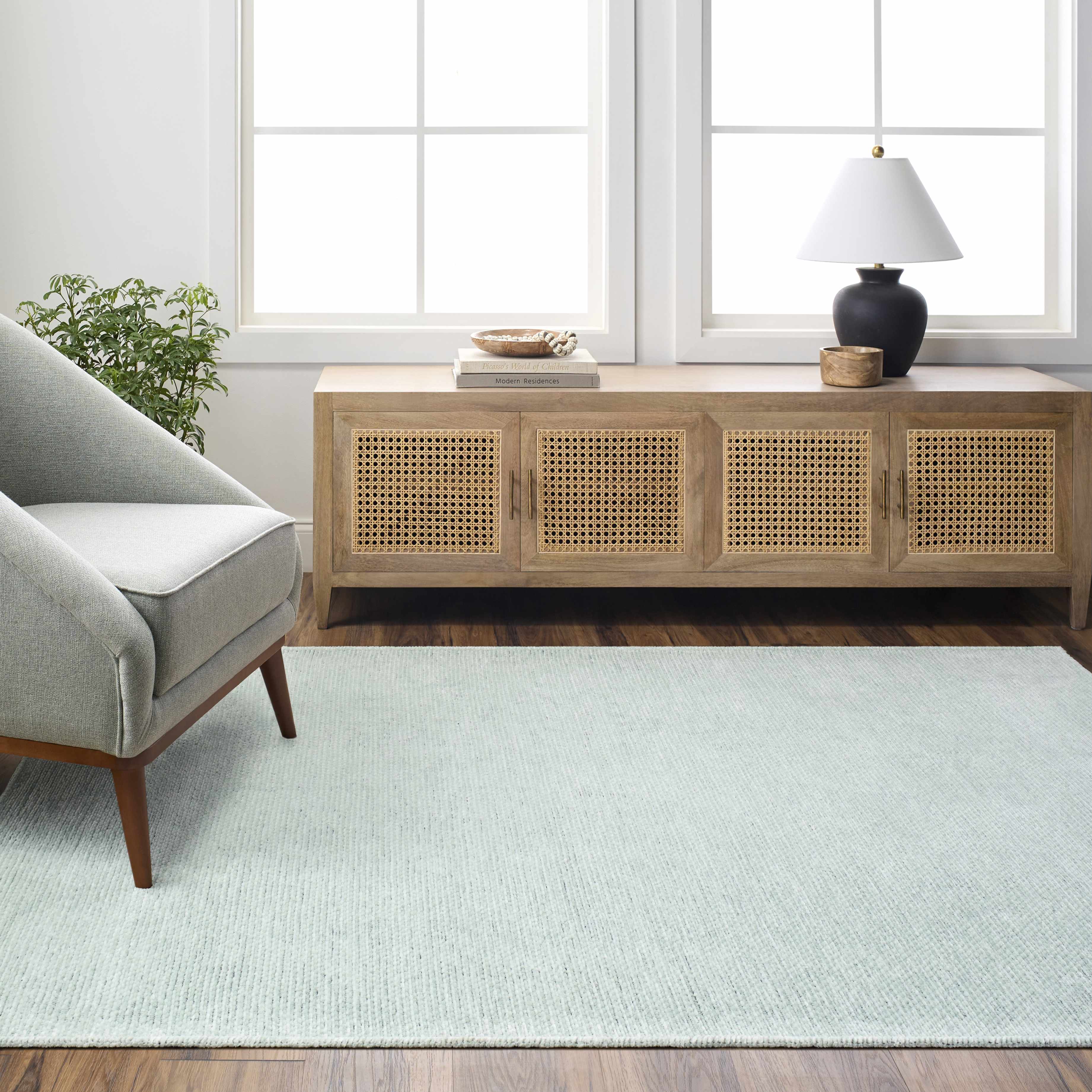 Isako Seafoam Solid Washable Area Rug - Clearance - Image 2