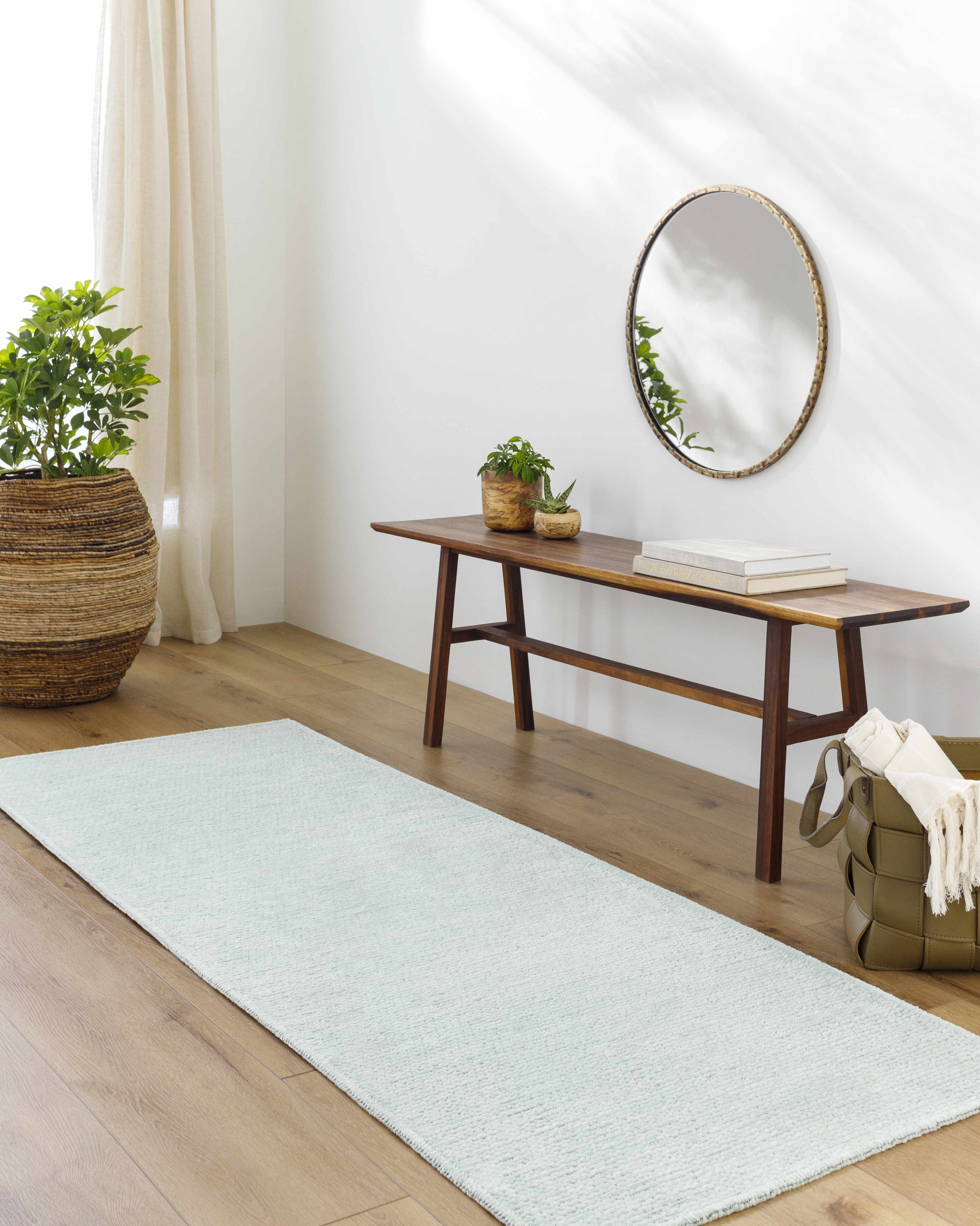 Isako Seafoam Solid Washable Area Rug - Clearance - Image 9