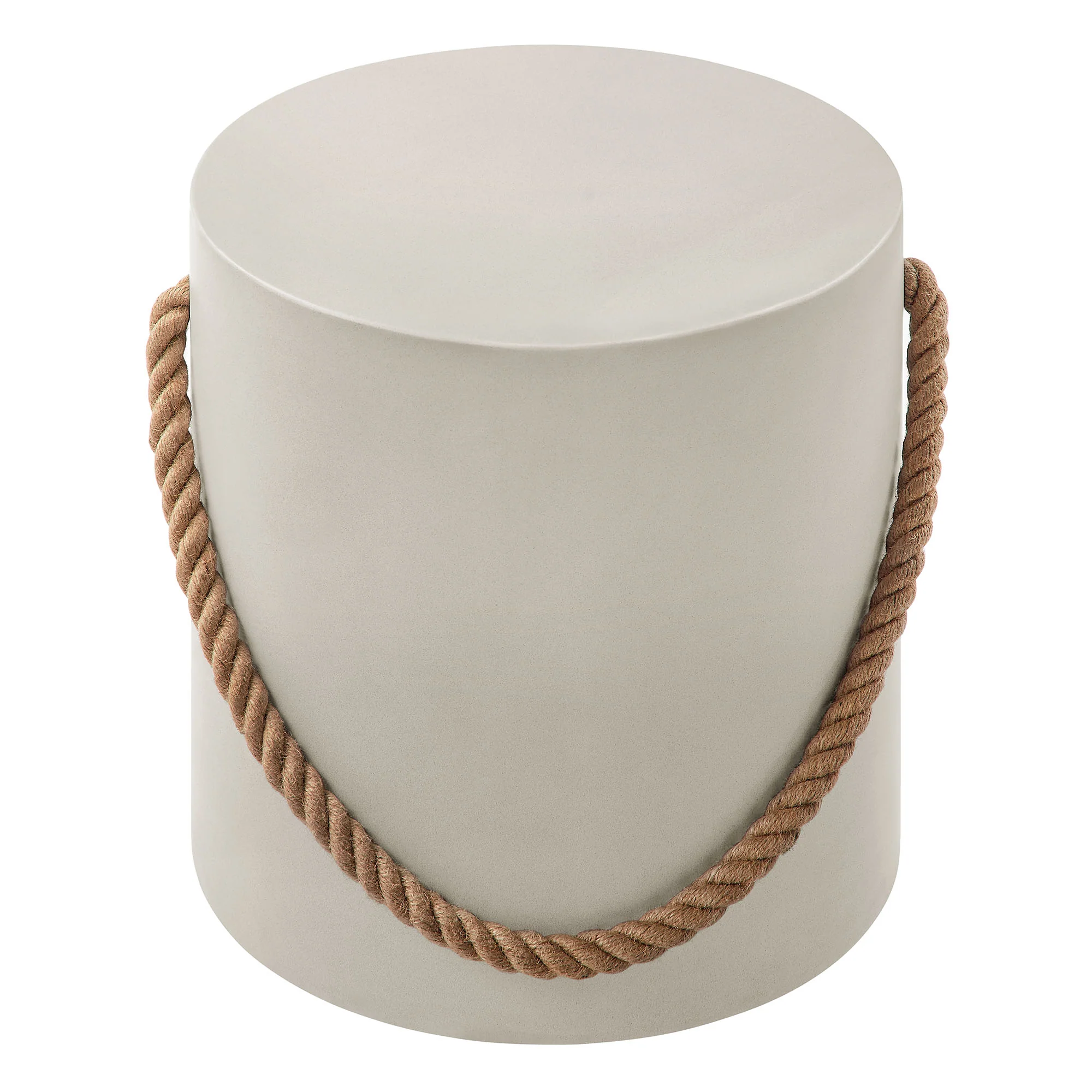 Isera Indoor-Outdoor Patio Rope Concrete Side Table Stool by Modway - Image 4