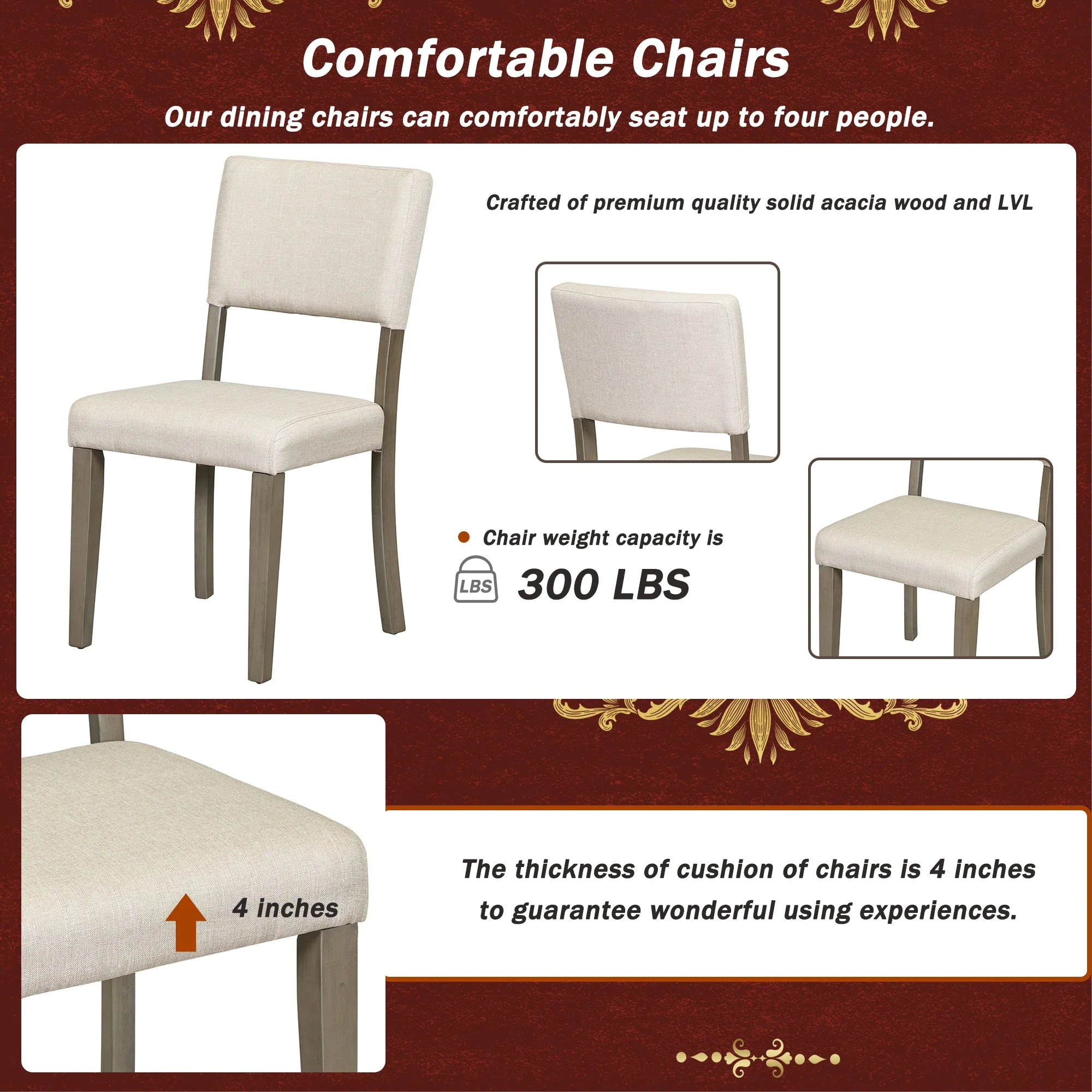 Isla Graceful Pedestal Dining Set for Four - Image 6