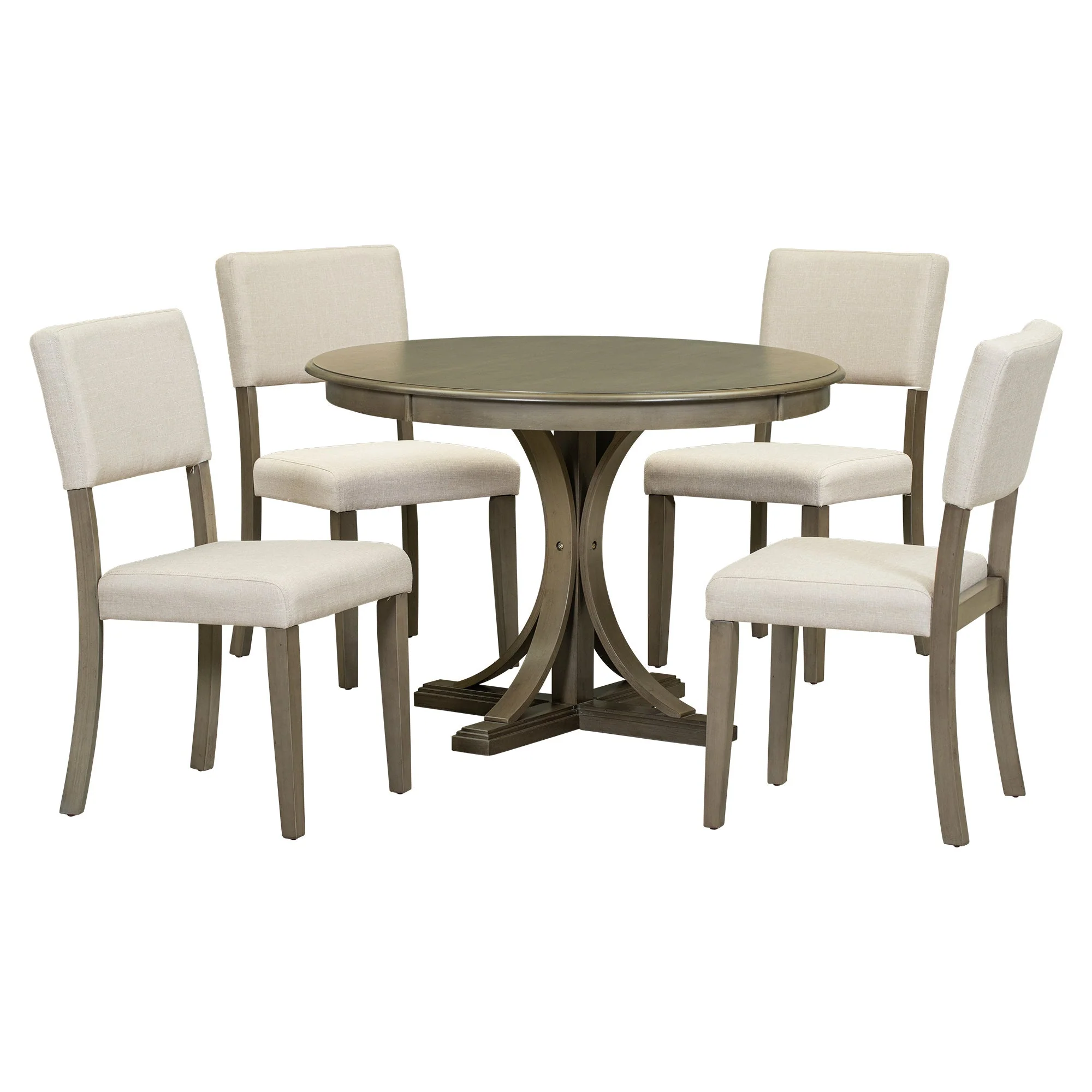 Isla Graceful Pedestal Dining Set for Four - Image 8