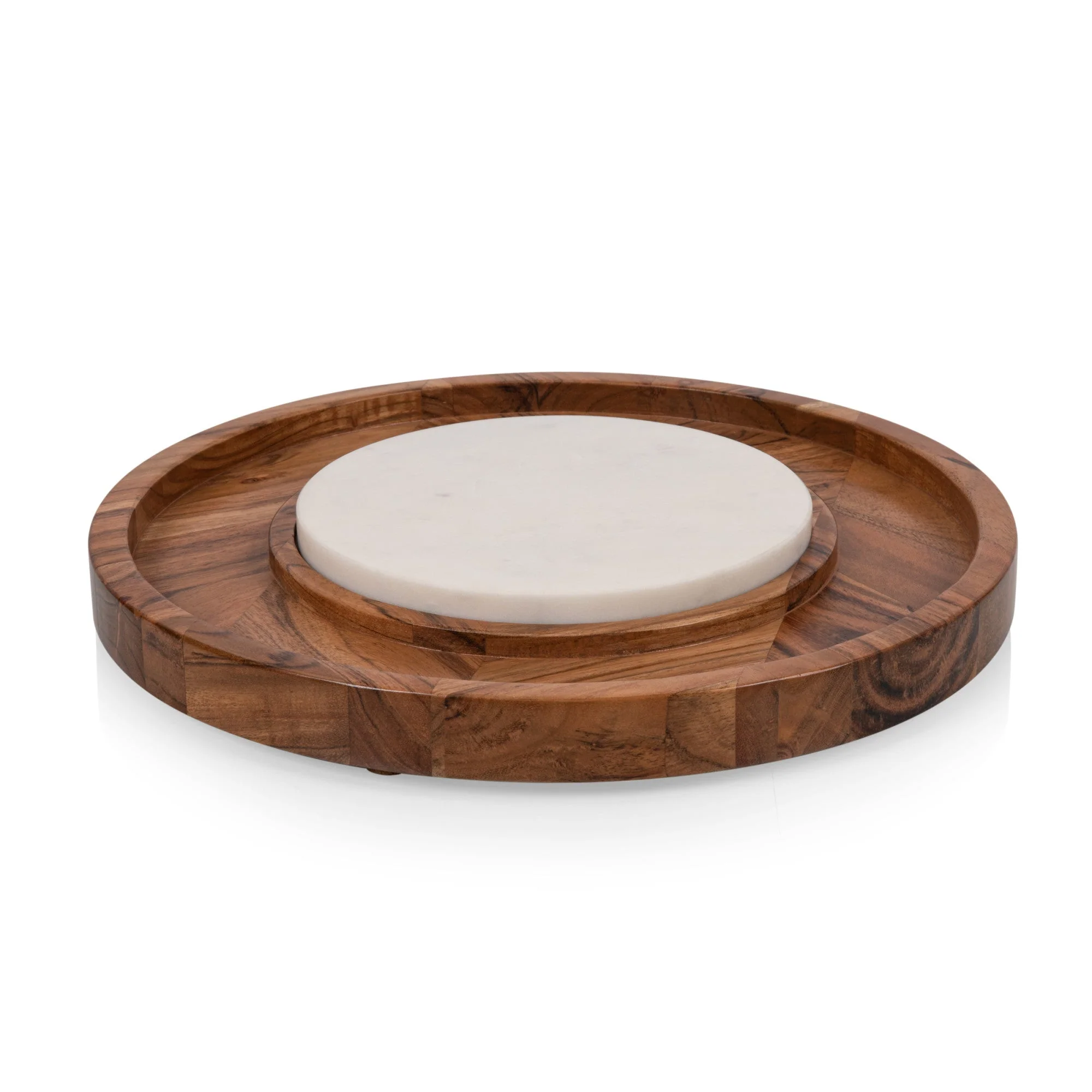 Isla Serving Platter with Marble Cheeseboard Insert - Image 2