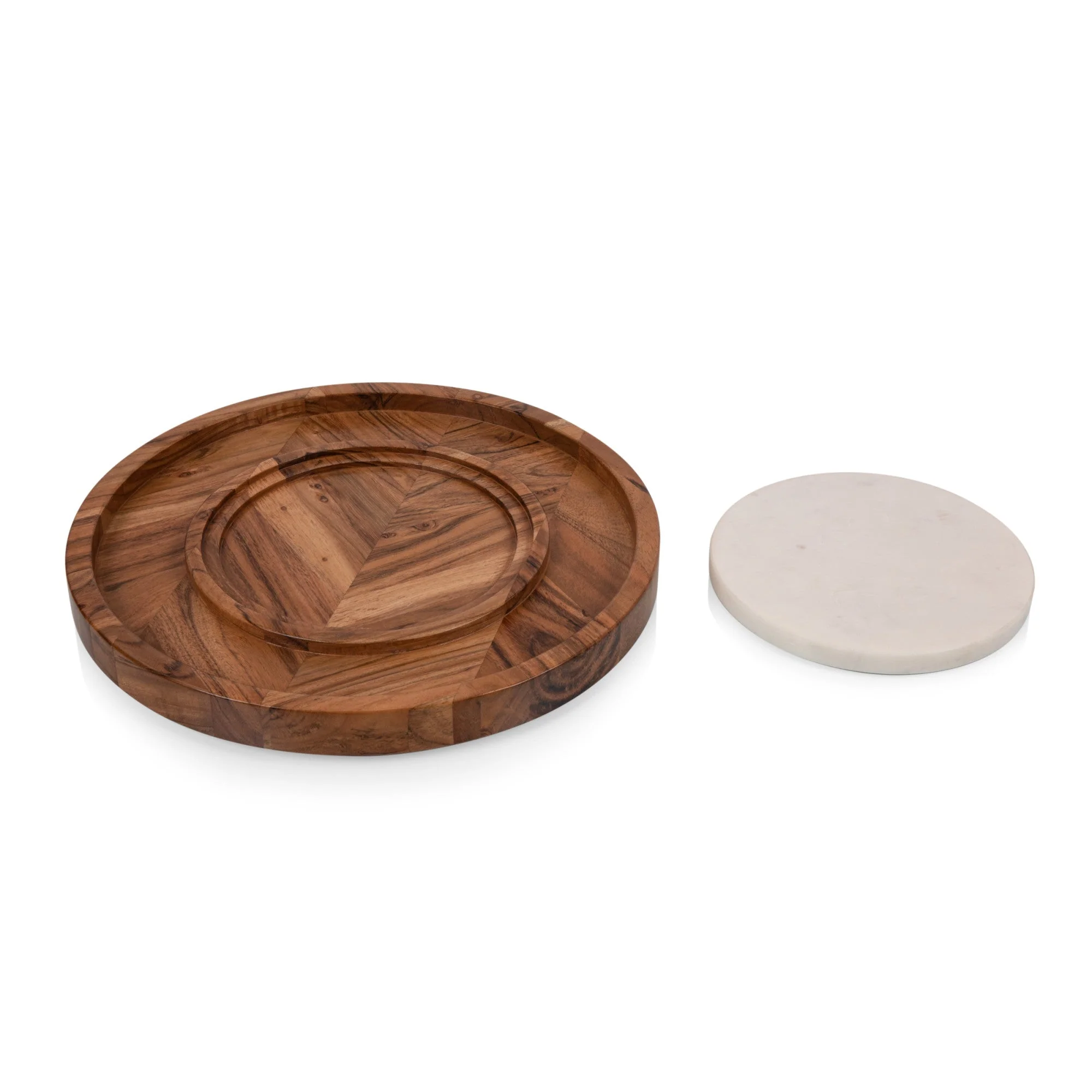 Isla Serving Platter with Marble Cheeseboard Insert - Image 6