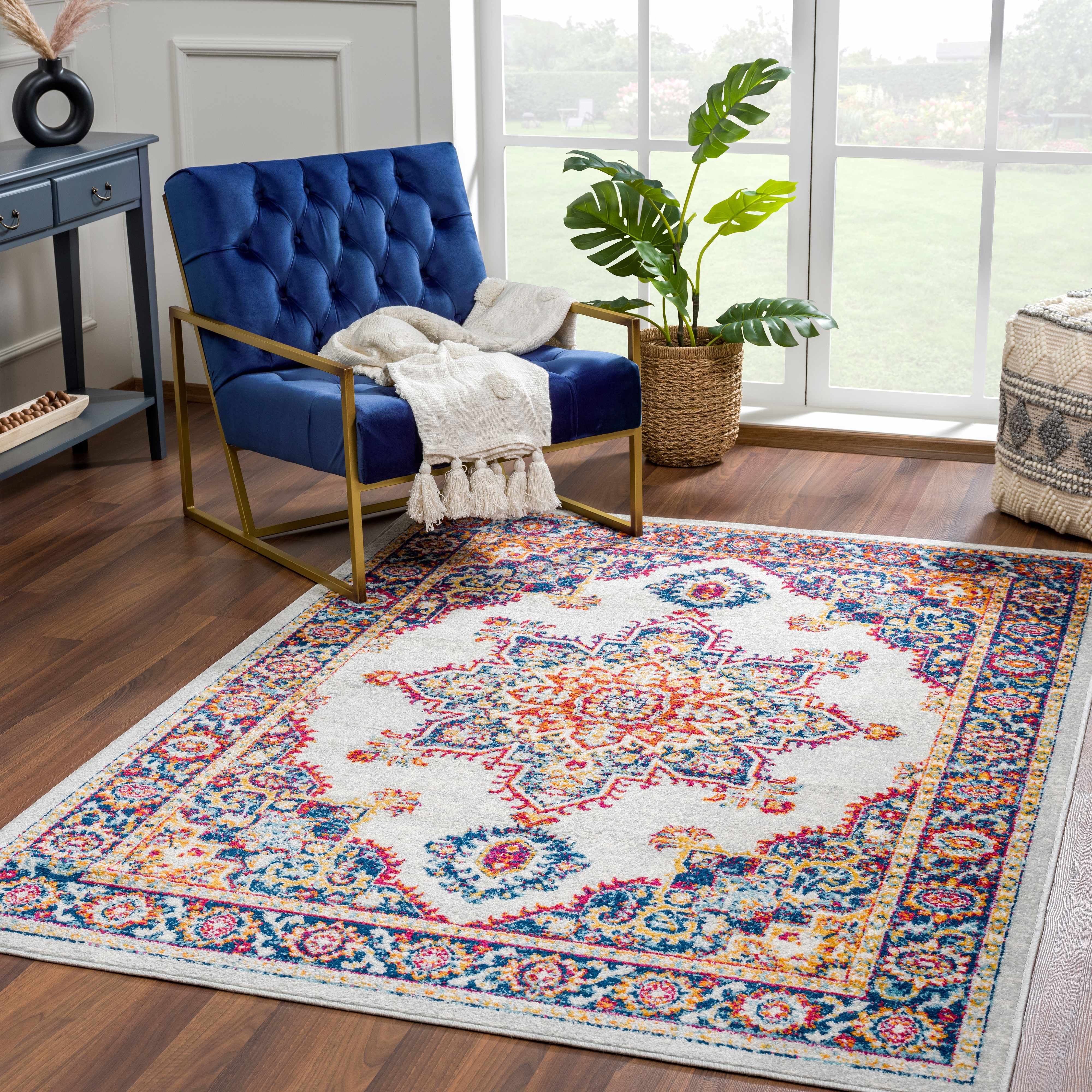 Istanbul Medallion Orange Area Rug - Clearance - Image 2
