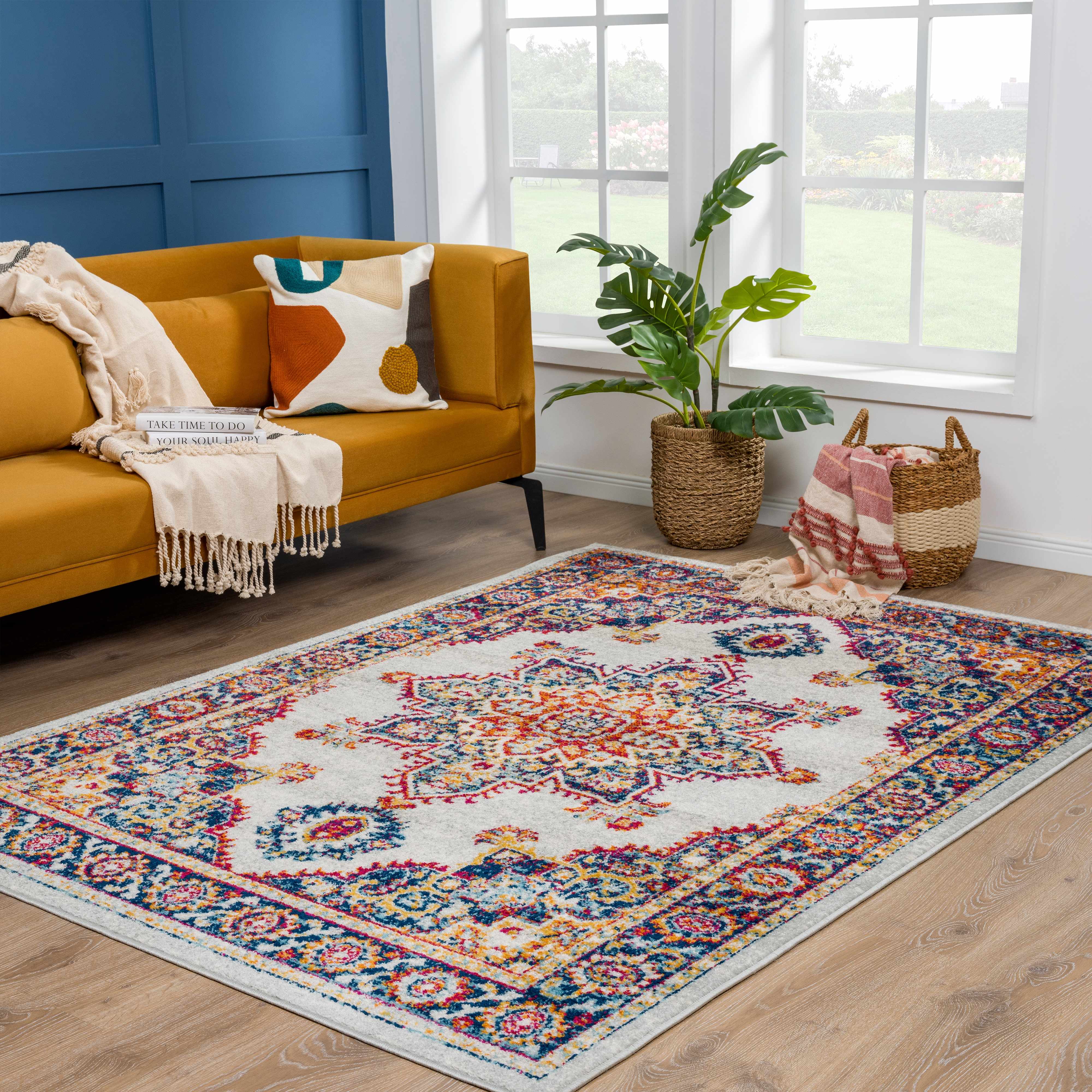 Istanbul Medallion Orange Area Rug - Clearance - Image 3