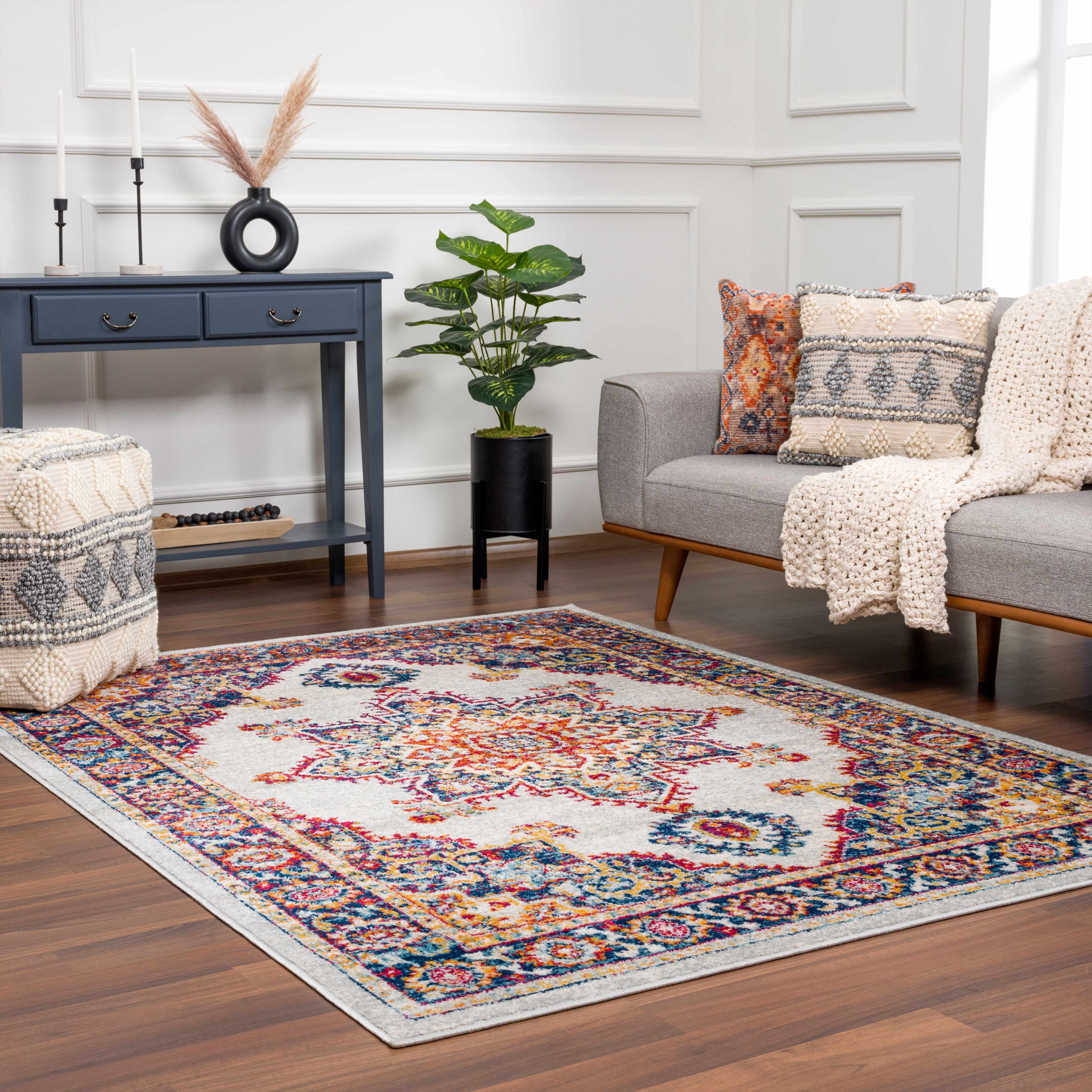 Istanbul Medallion Orange Area Rug - Clearance - Image 4