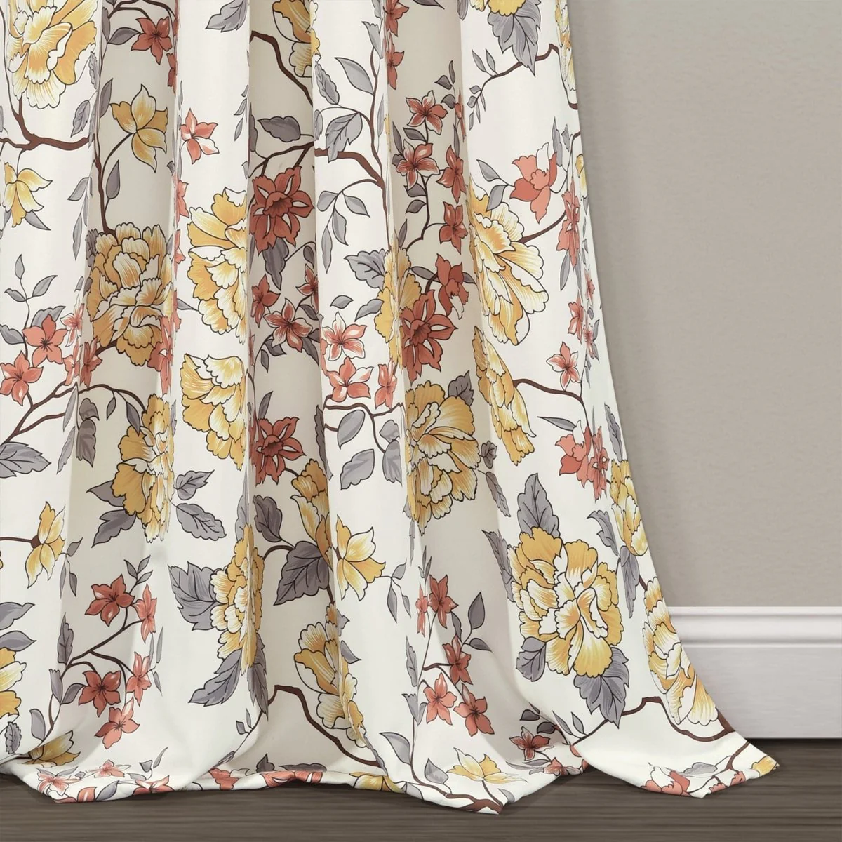 Ivana Floral Light Filtering Window Curtain Panel Set - Image 5