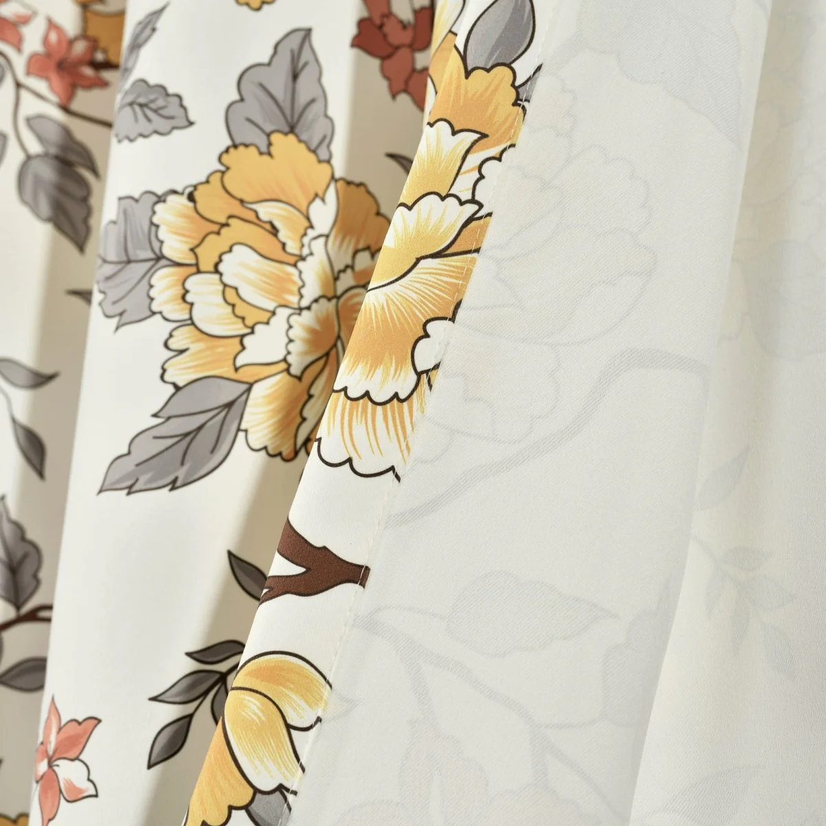 Ivana Floral Light Filtering Window Curtain Panel Set - Image 6