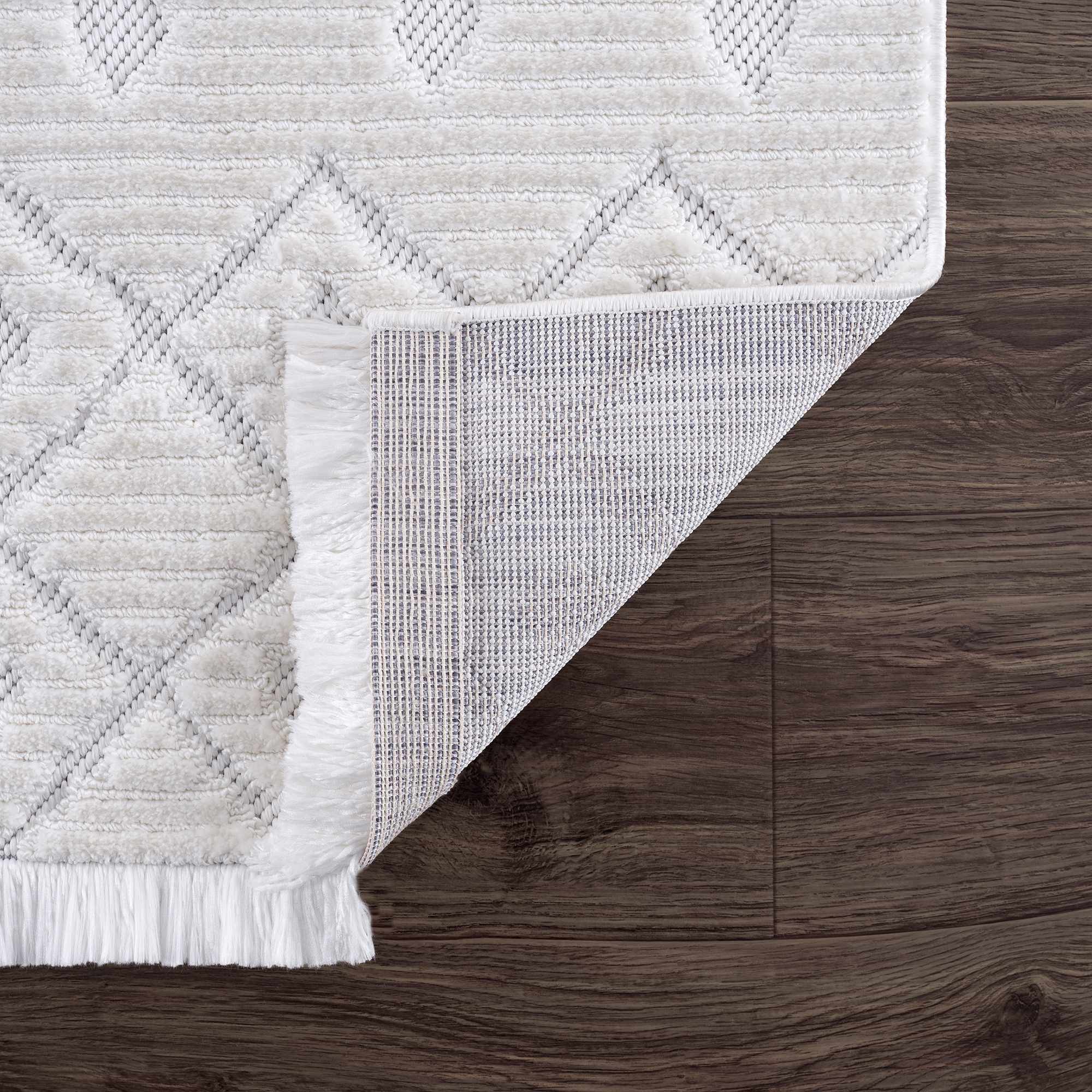 Ivory Beil 3D Fringe Area Rug - Clearance - Image 4