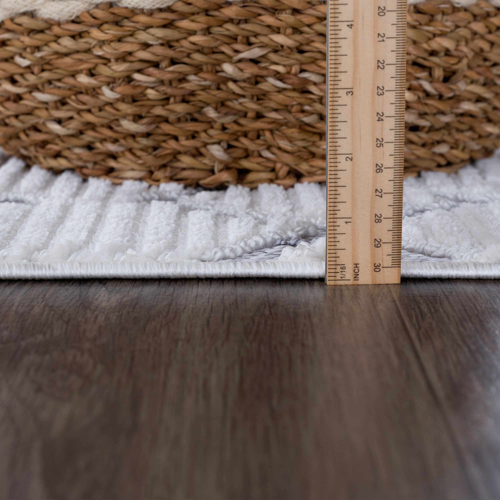 Ivory Gray Beil Textured Trellis Fringe Area Rug - Clearance - Image 7