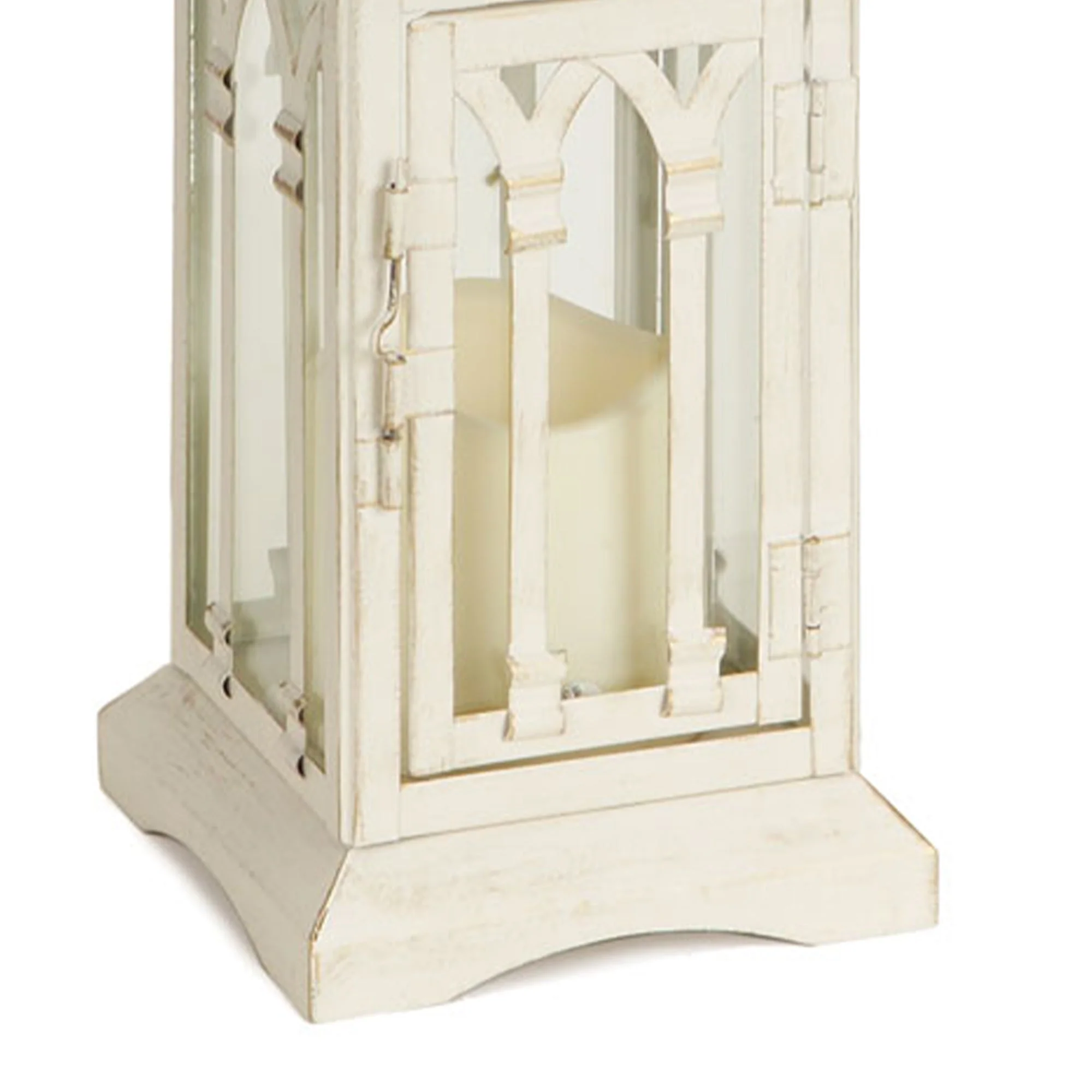 Ivory Metal Lantern with LED Candle (Set of 2) - Image 3