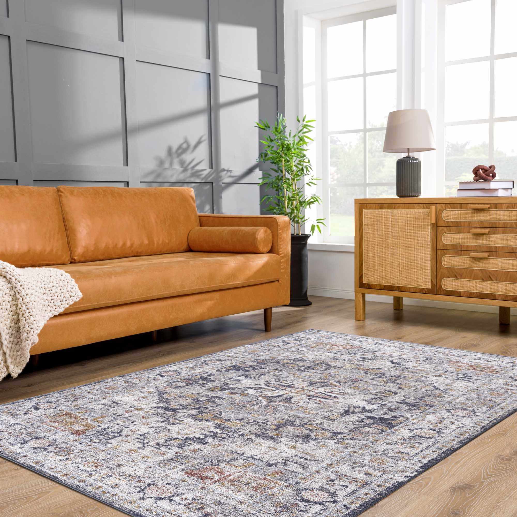 Ivria Navy & Rust Area Rug - Image 3
