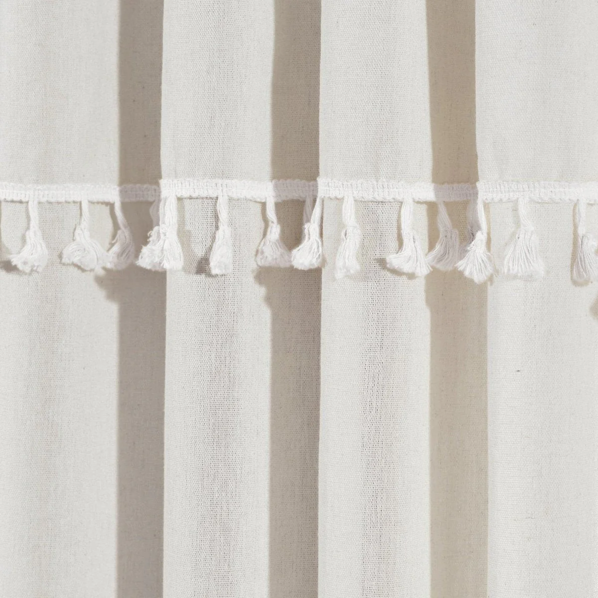 Ivy Tassel Faux Linen Window Curtain Panel Set - Image 11
