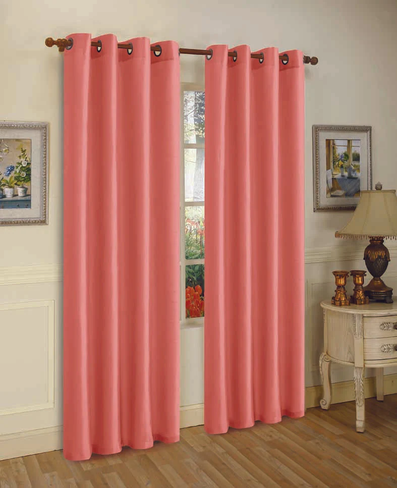 J&V Textiles 2 Panels Solid Grommet Faux Silk Window Curtain Drapes Treatment in 84" Length - Image 12