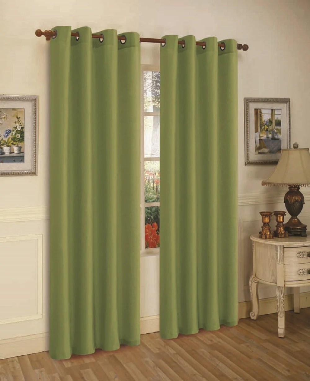 J&V Textiles 2 Panels Solid Grommet Faux Silk Window Curtain Drapes Treatment in 84" Length - Image 13