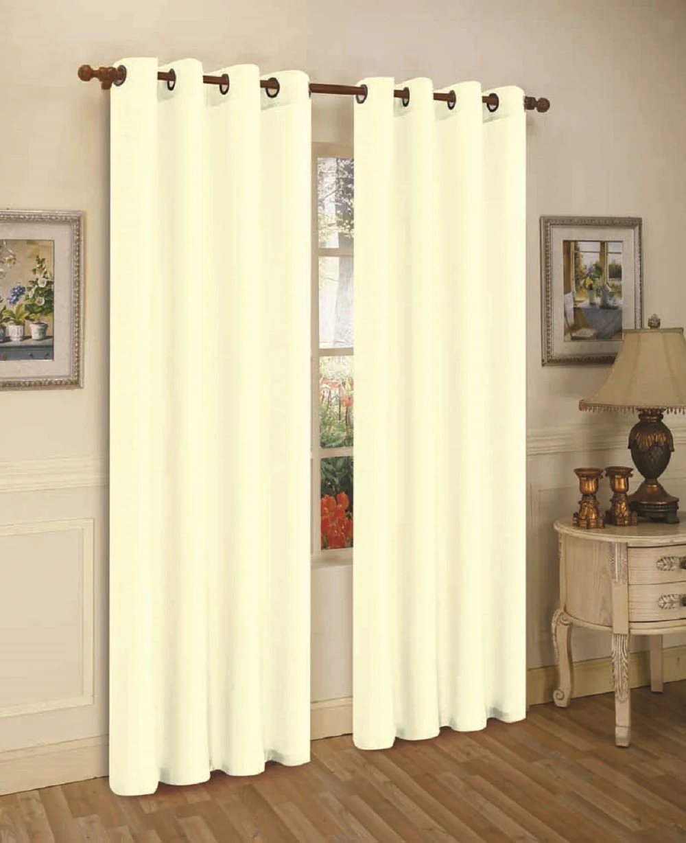 J&V Textiles 2 Panels Solid Grommet Faux Silk Window Curtain Drapes Treatment in 84" Length - Image 14