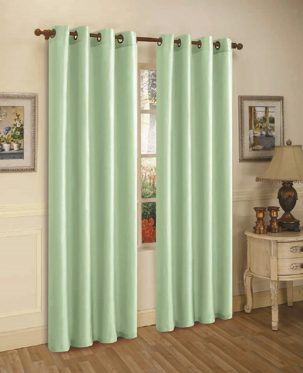 J&V Textiles 2 Panels Solid Grommet Faux Silk Window Curtain Drapes Treatment in 84" Length - Image 15