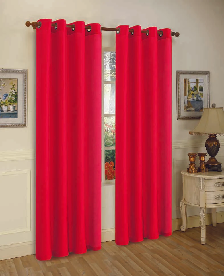 J&V Textiles 2 Panels Solid Grommet Faux Silk Window Curtain Drapes Treatment in 84" Length - Image 17