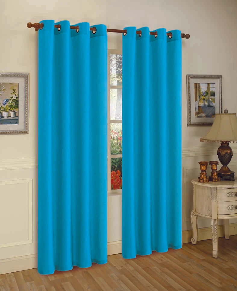 J&V Textiles 2 Panels Solid Grommet Faux Silk Window Curtain Drapes Treatment in 84" Length - Image 18