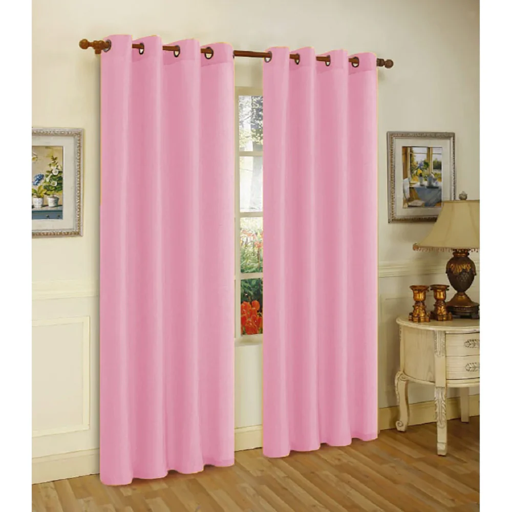 J&V Textiles 2 Panels Solid Grommet Faux Silk Window Curtain Drapes Treatment in 84" Length - Image 20