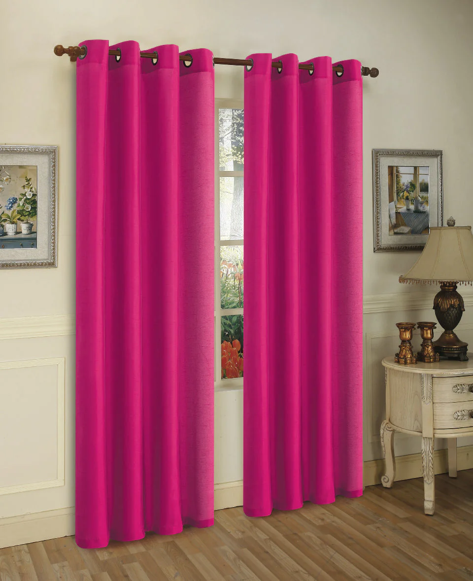 J&V Textiles 2 Panels Solid Grommet Faux Silk Window Curtain Drapes Treatment in 84" Length - Image 25