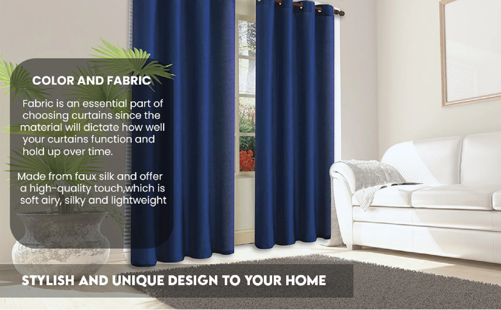 J&V Textiles 2 Panels Solid Grommet Faux Silk Window Curtain Drapes Treatment in 84" Length - Image 27